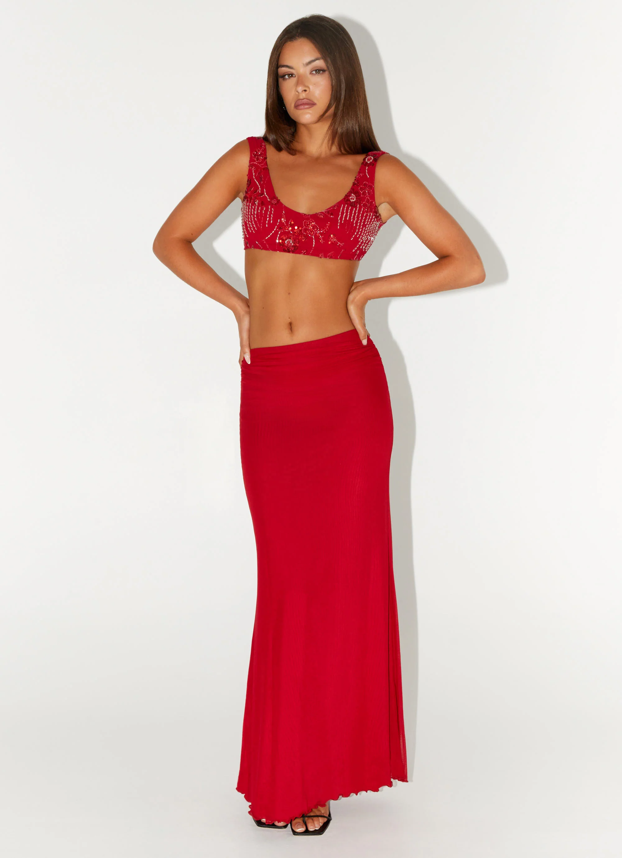 Mercer Sequin Bralette - Red - Image 6