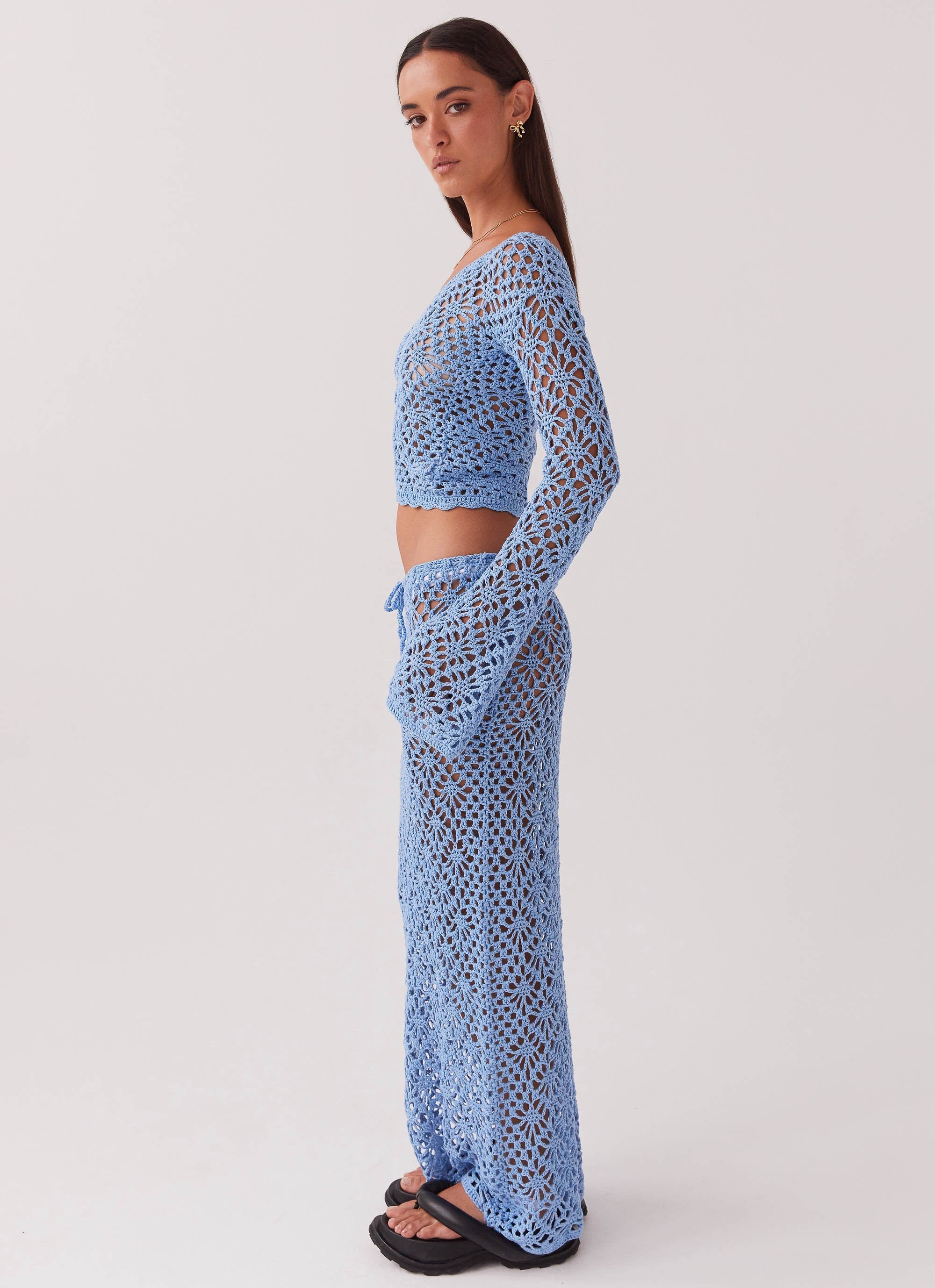 Merliah Crochet Maxi Skirt - Blue - Image 4