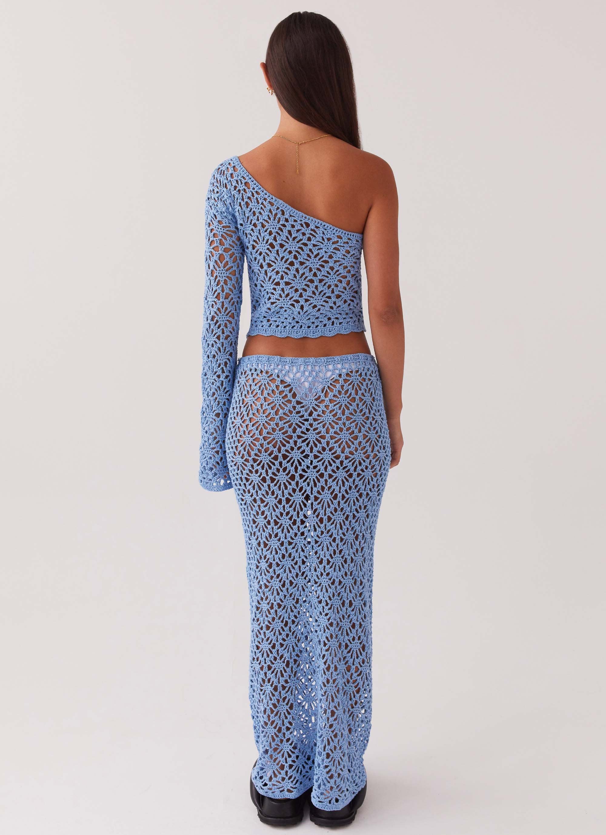 Merliah Crochet Maxi Skirt - Blue - Image 5