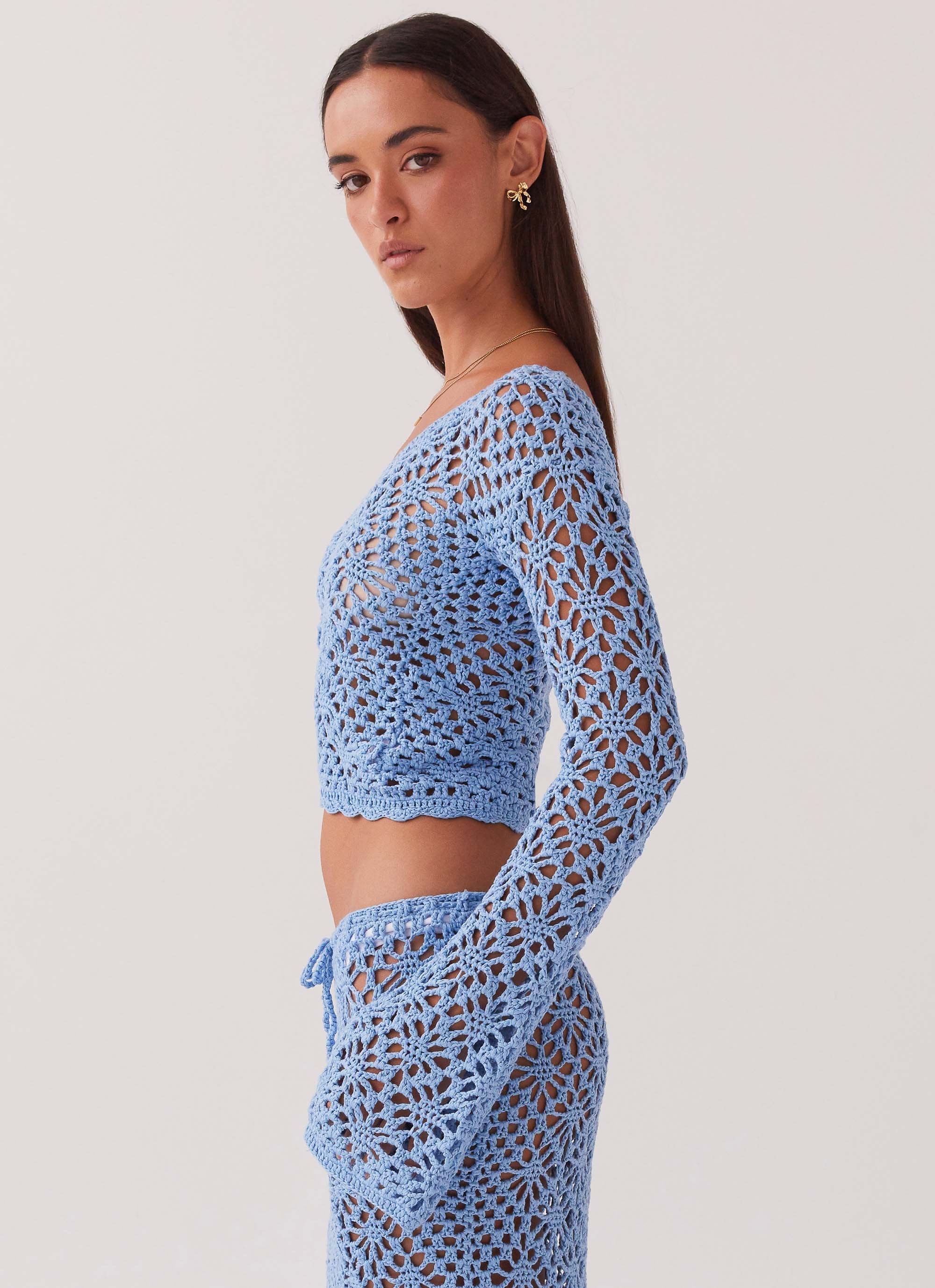 Merliah Crochet Top - Blue - Image 3