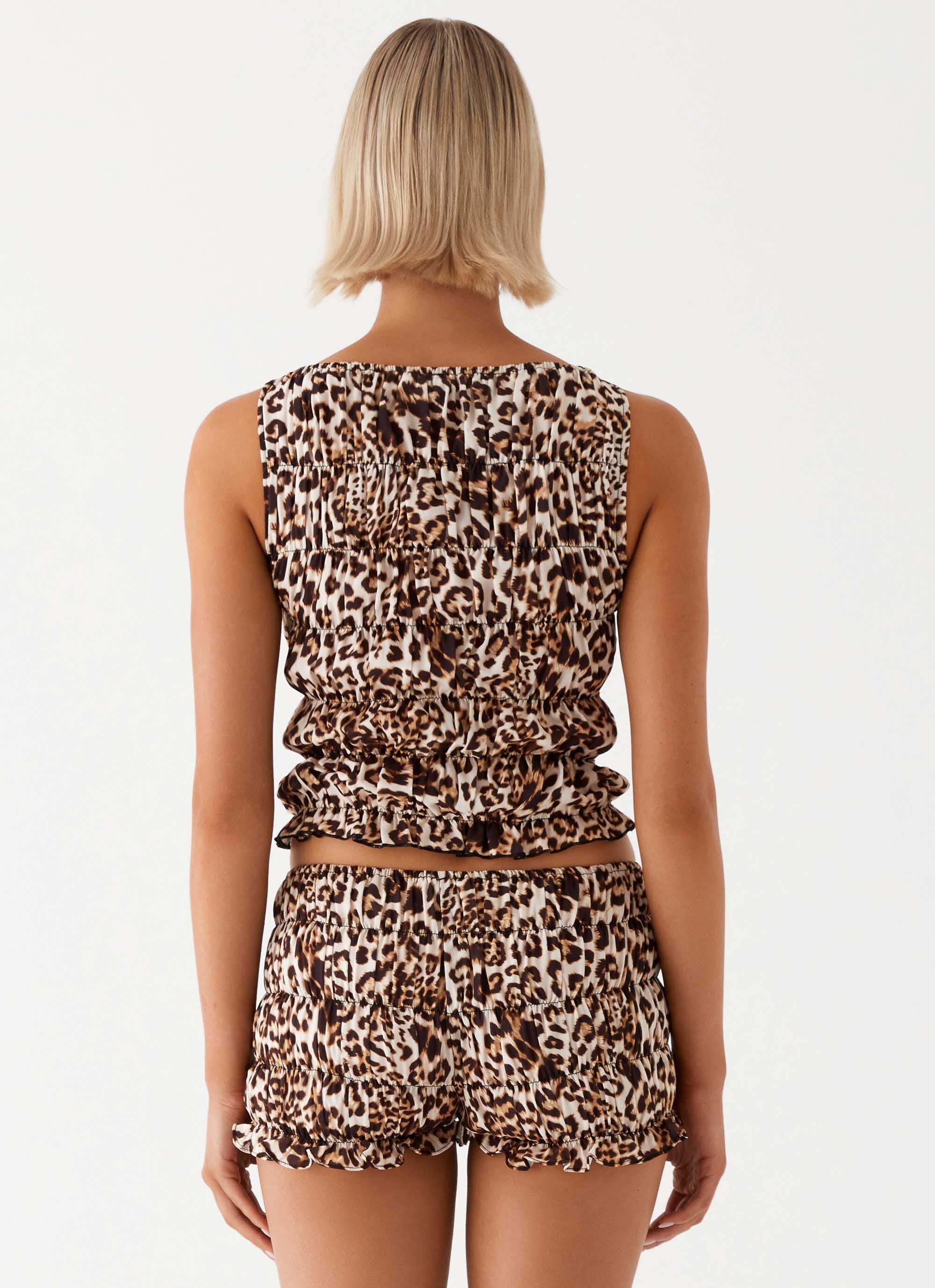 Messina Ruched Tank Top - Leopard - Image 4