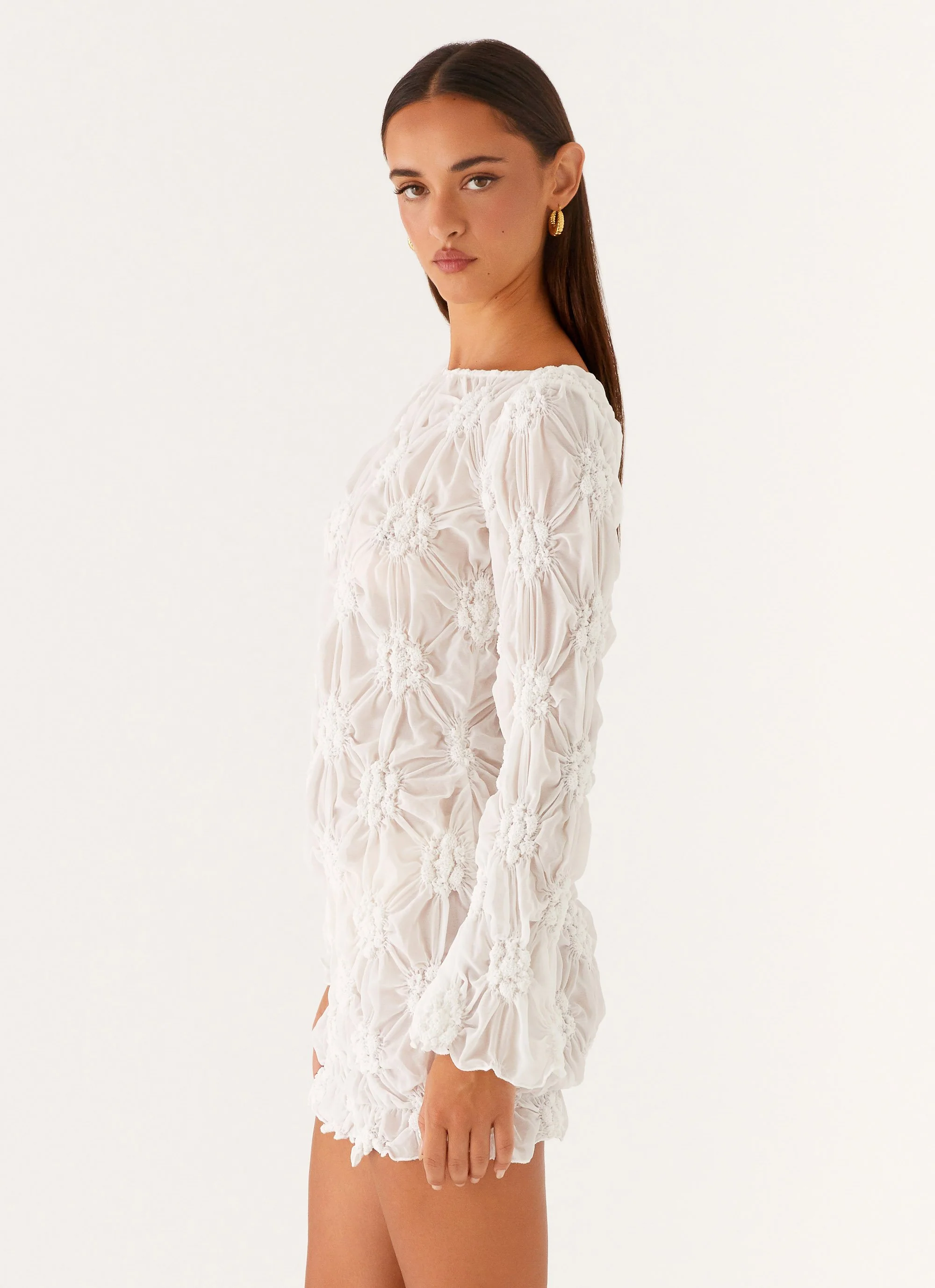 Mia Long Sleeve Dress - Ivory - Image 4