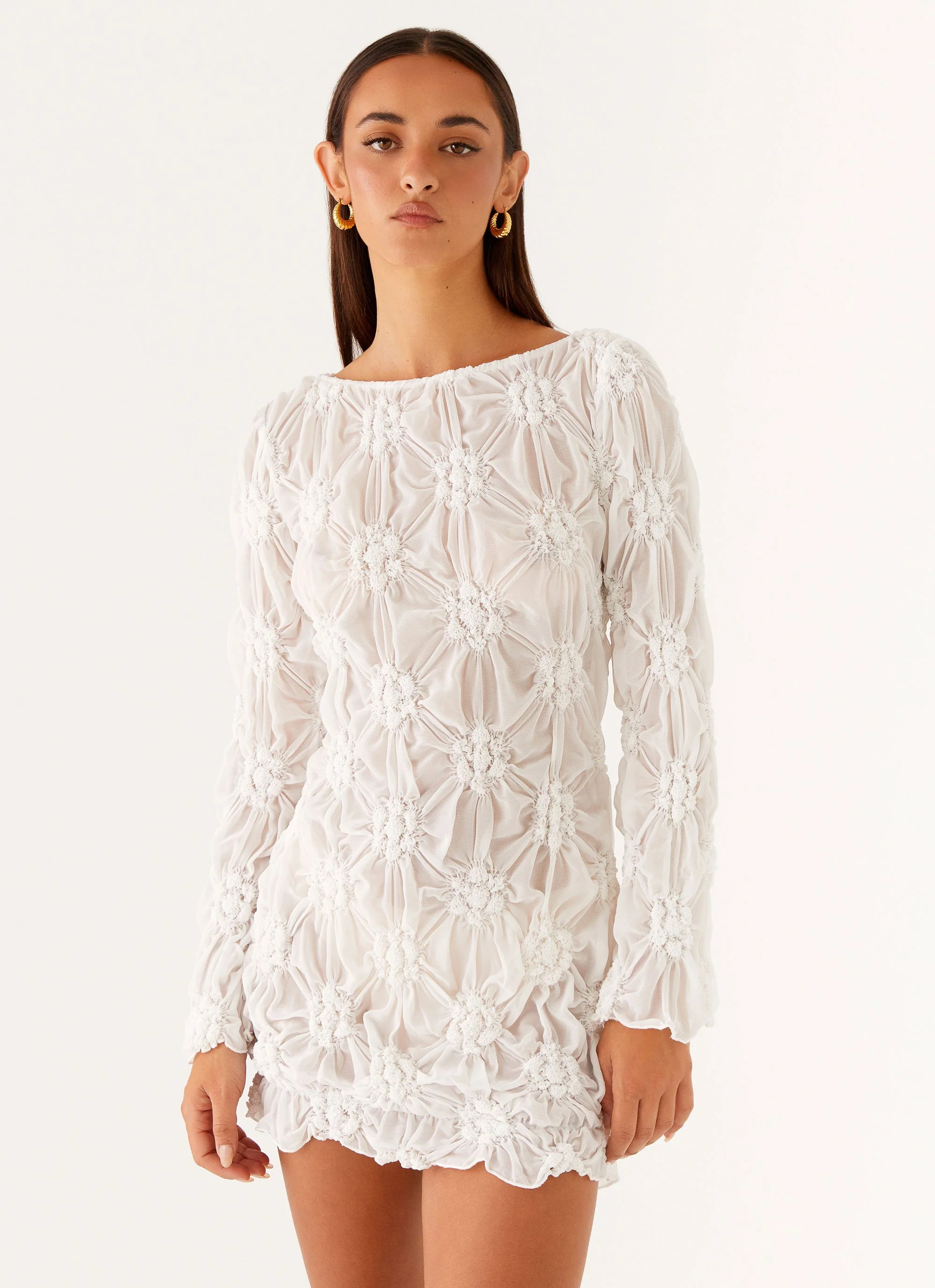 Mia Long Sleeve Dress - Ivory - Image 6