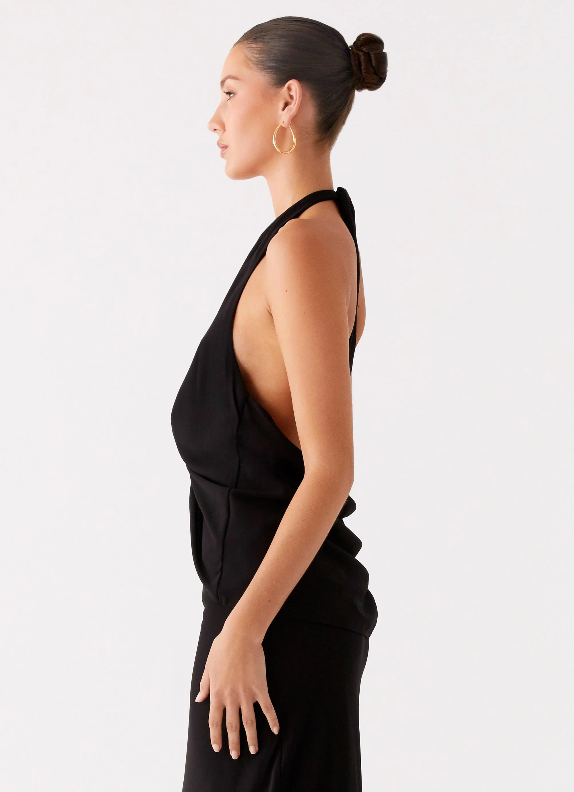 Michaella Chiffon Twist Top - Black - Image 2