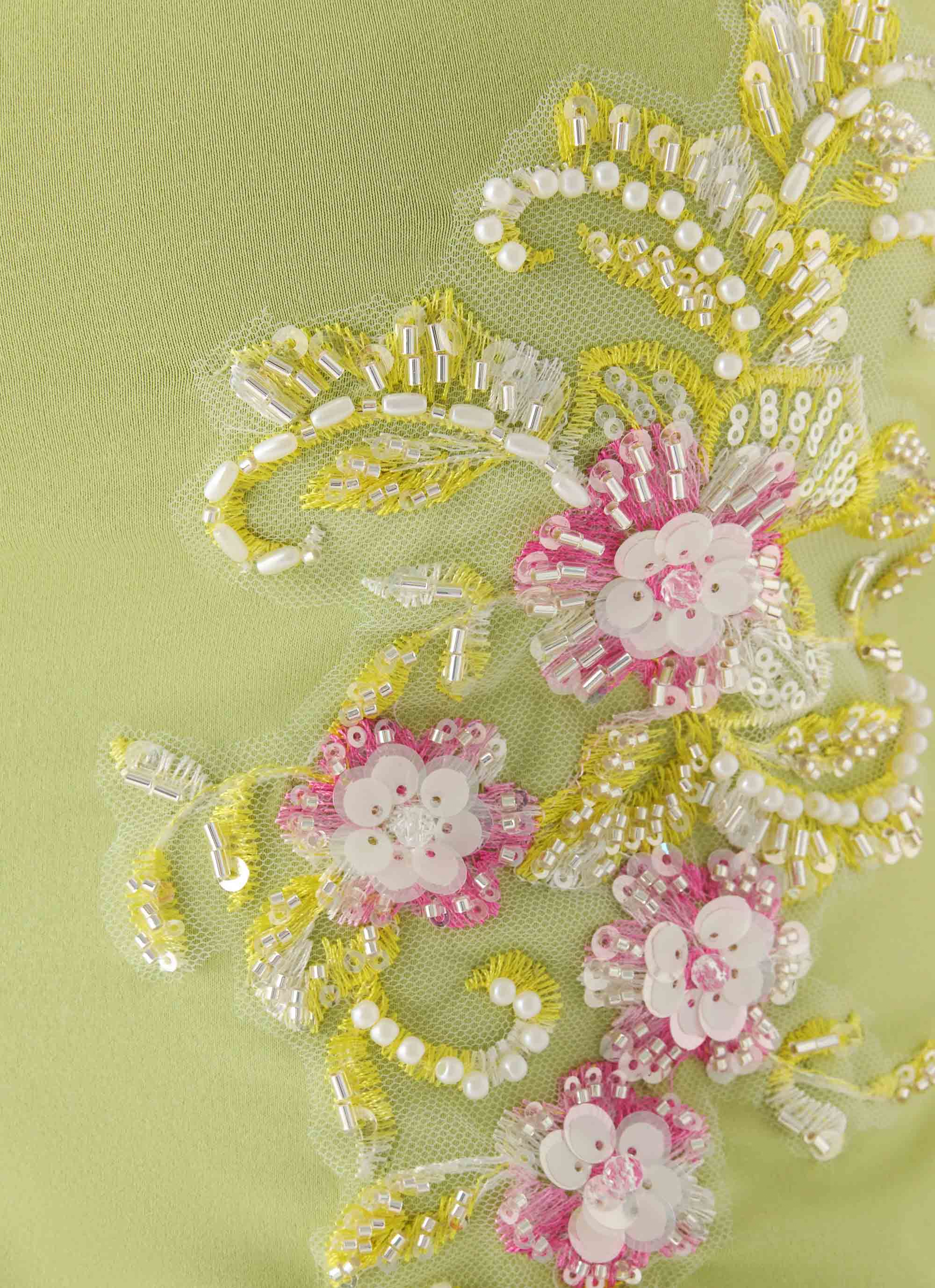 Michele Floral Top - Lime - Image 6