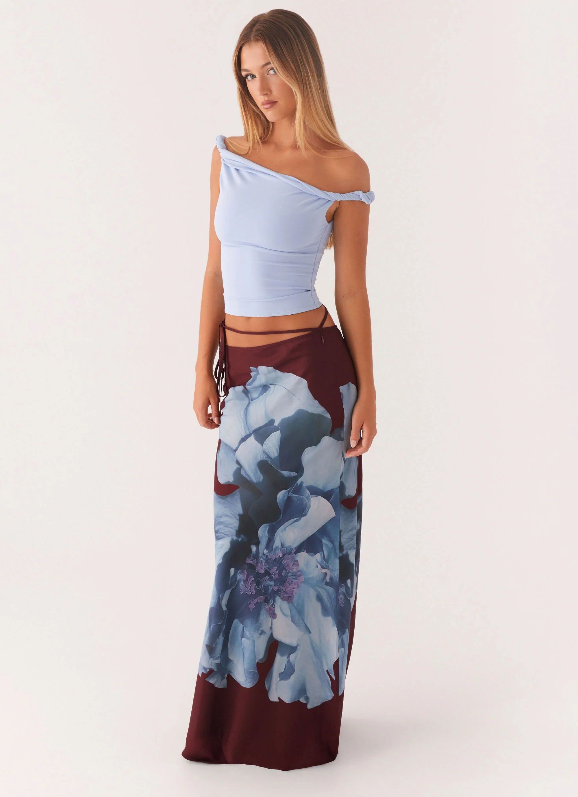 Michelle Maxi Skirt - Maroon Print - Image 5