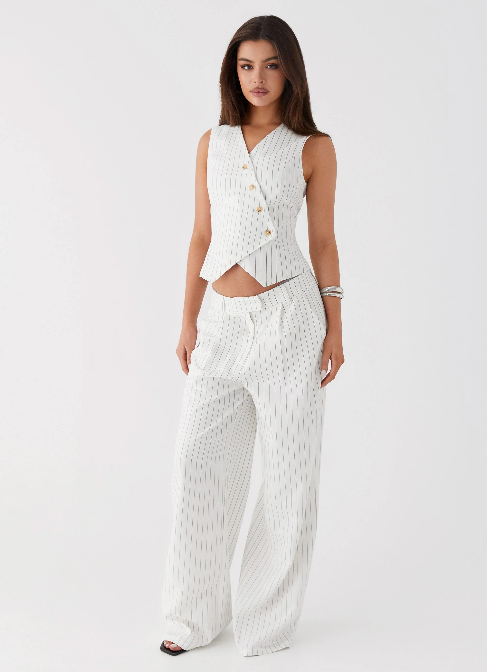 Midnight City Suit Pants - White Pinstripe - Image 2