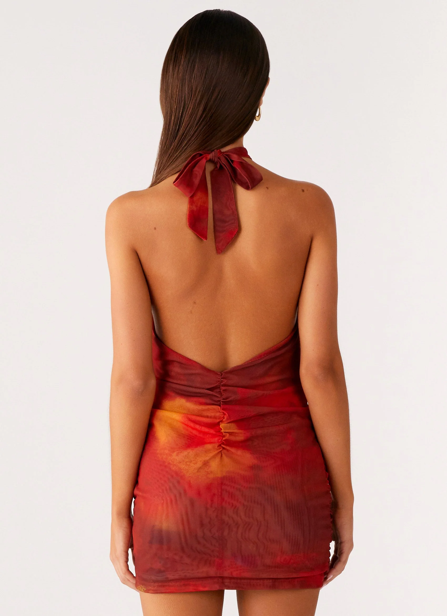 Midnight Ember Mini Dress - Scarlet Blur - Image 3