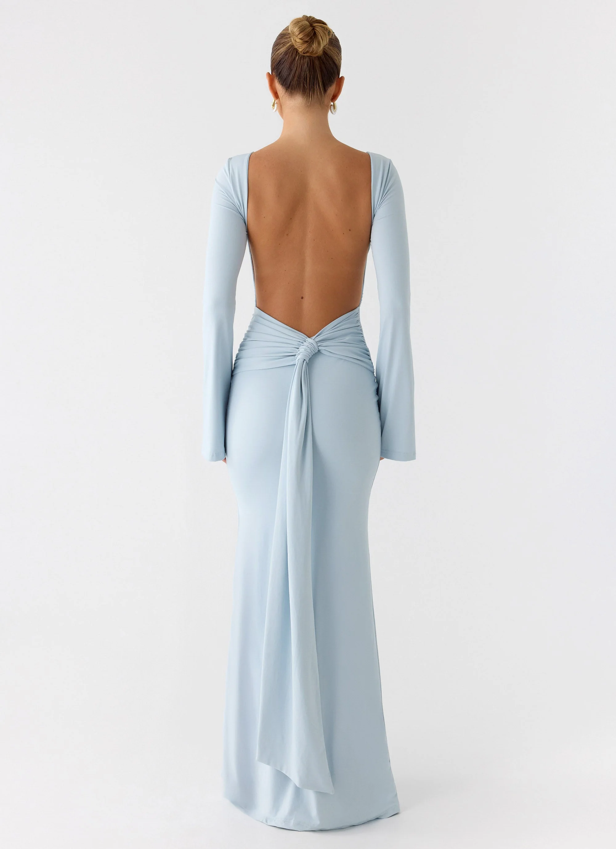 Midnight Song Long Sleeve Maxi Dress - Misty Blue - Image 4