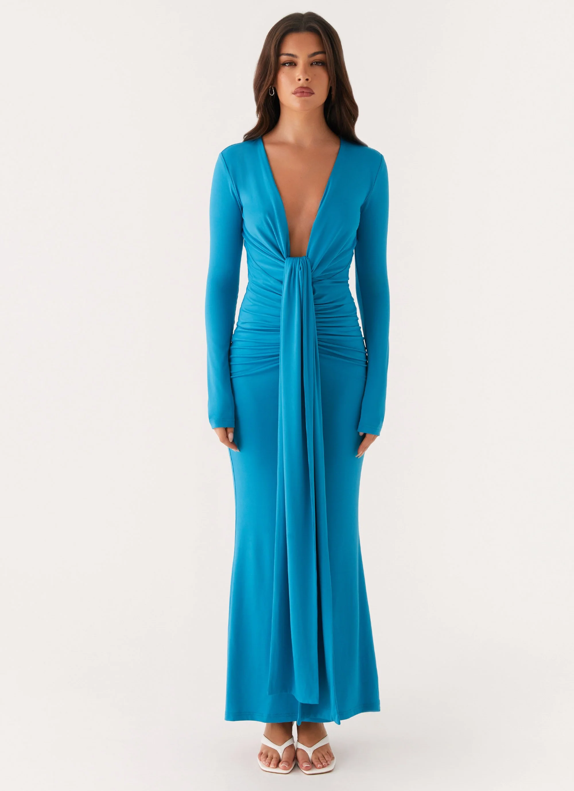 Miesha Long Sleeve Maxi Dress - Blue - Image 2