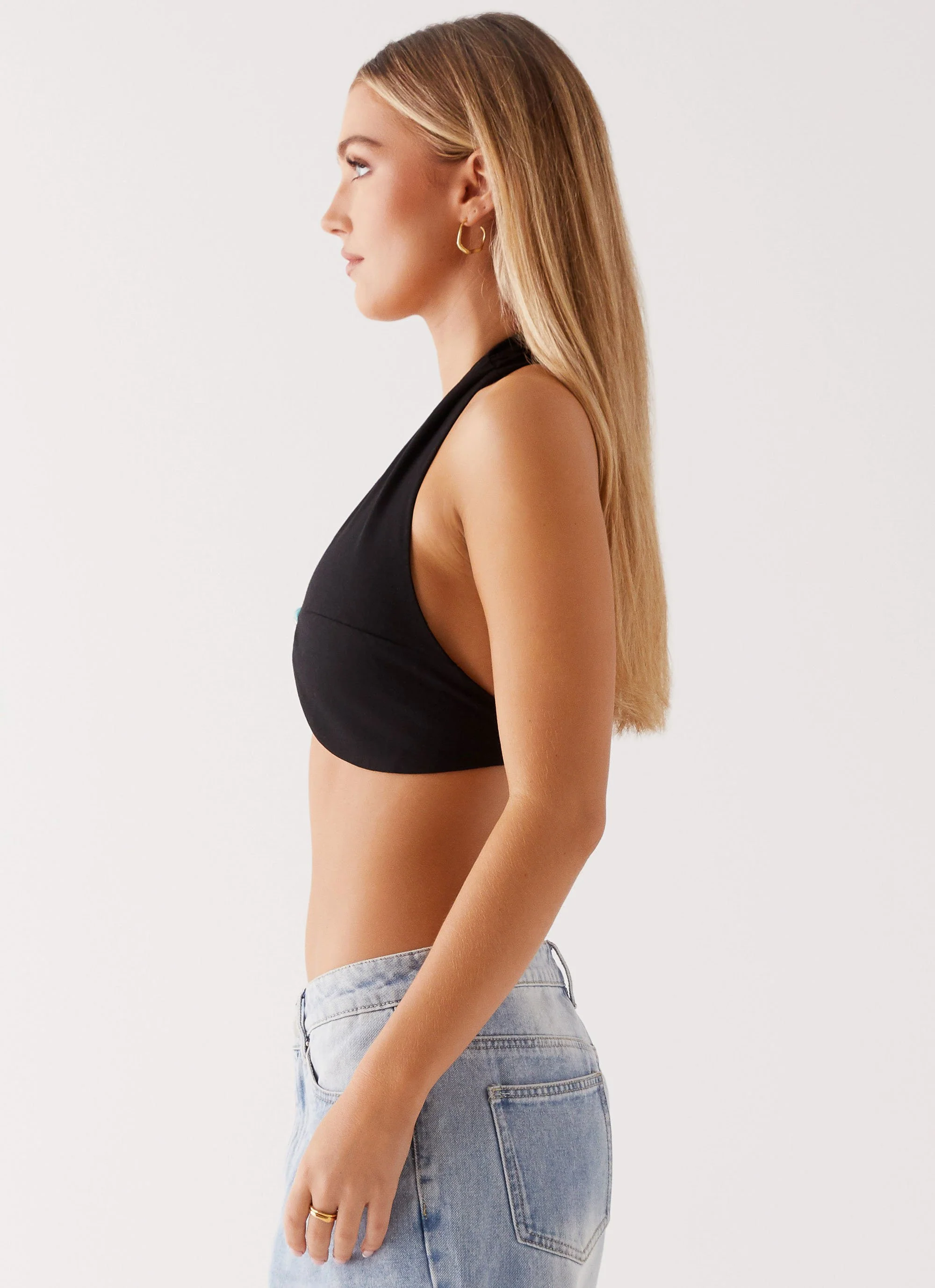 Milli Halter Beaded Top - Black - Image 3