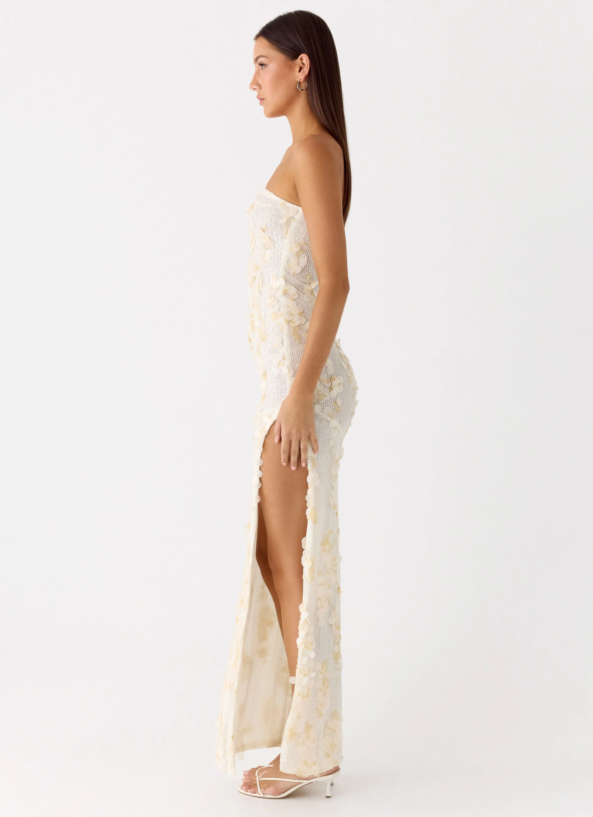 Minni Sequin Maxi Dress - Ivory - Image 2