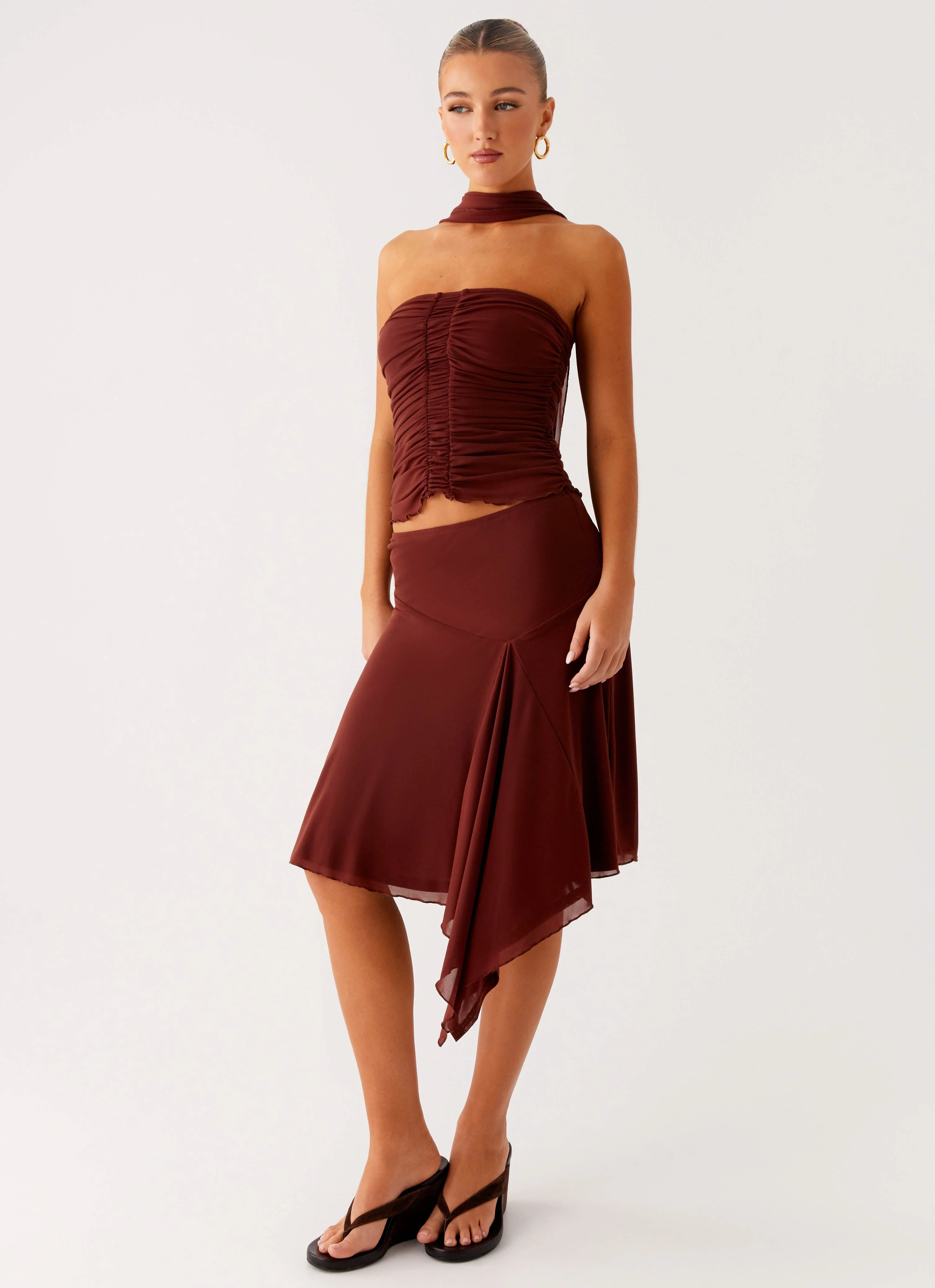 Mirage Midi Skirt - Chocolate - Image 6