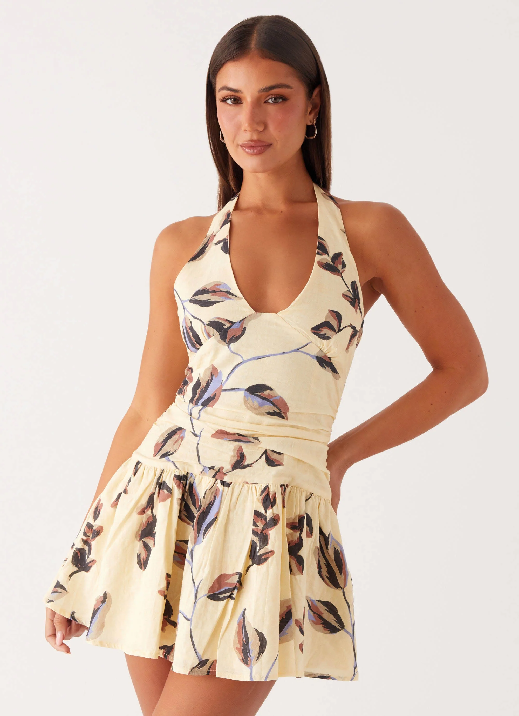 Mirelle Halter Neck Mini Dress - Buttercream Bliss - Image 6