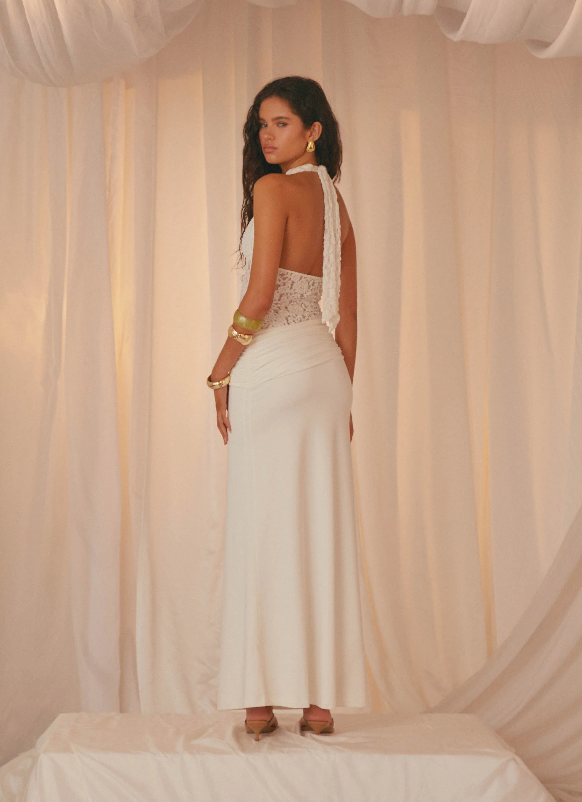 Miri Halter Maxi Dress - Ivory - Image 2