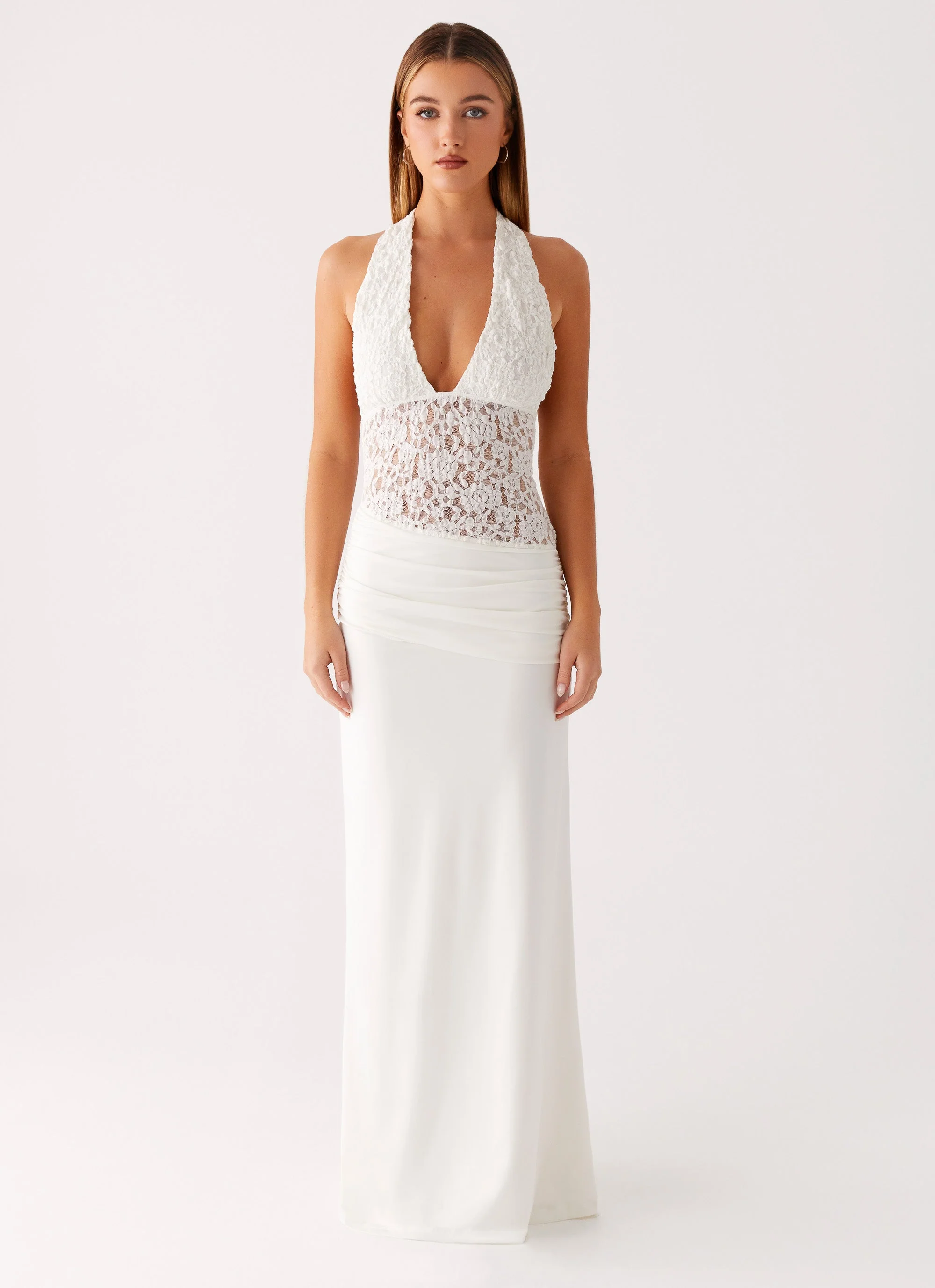 Miri Halter Maxi Dress - Ivory - Image 5
