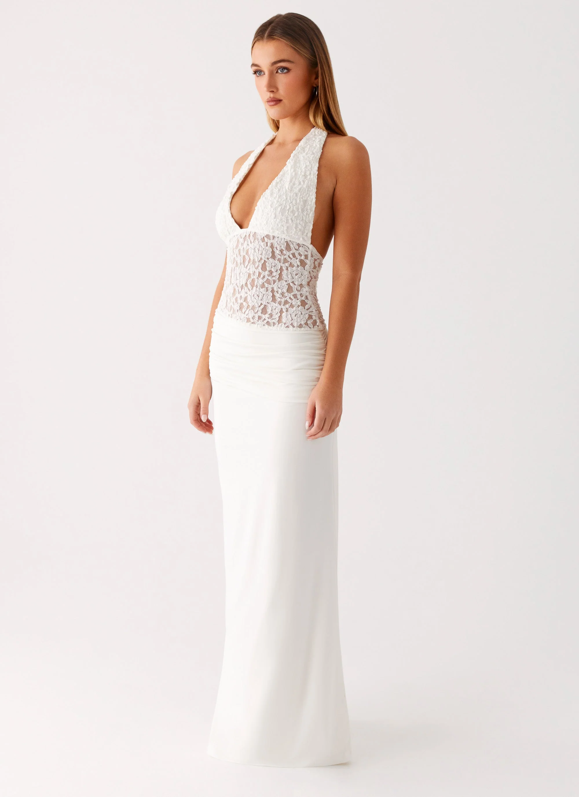 Miri Halter Maxi Dress - Ivory - Image 6