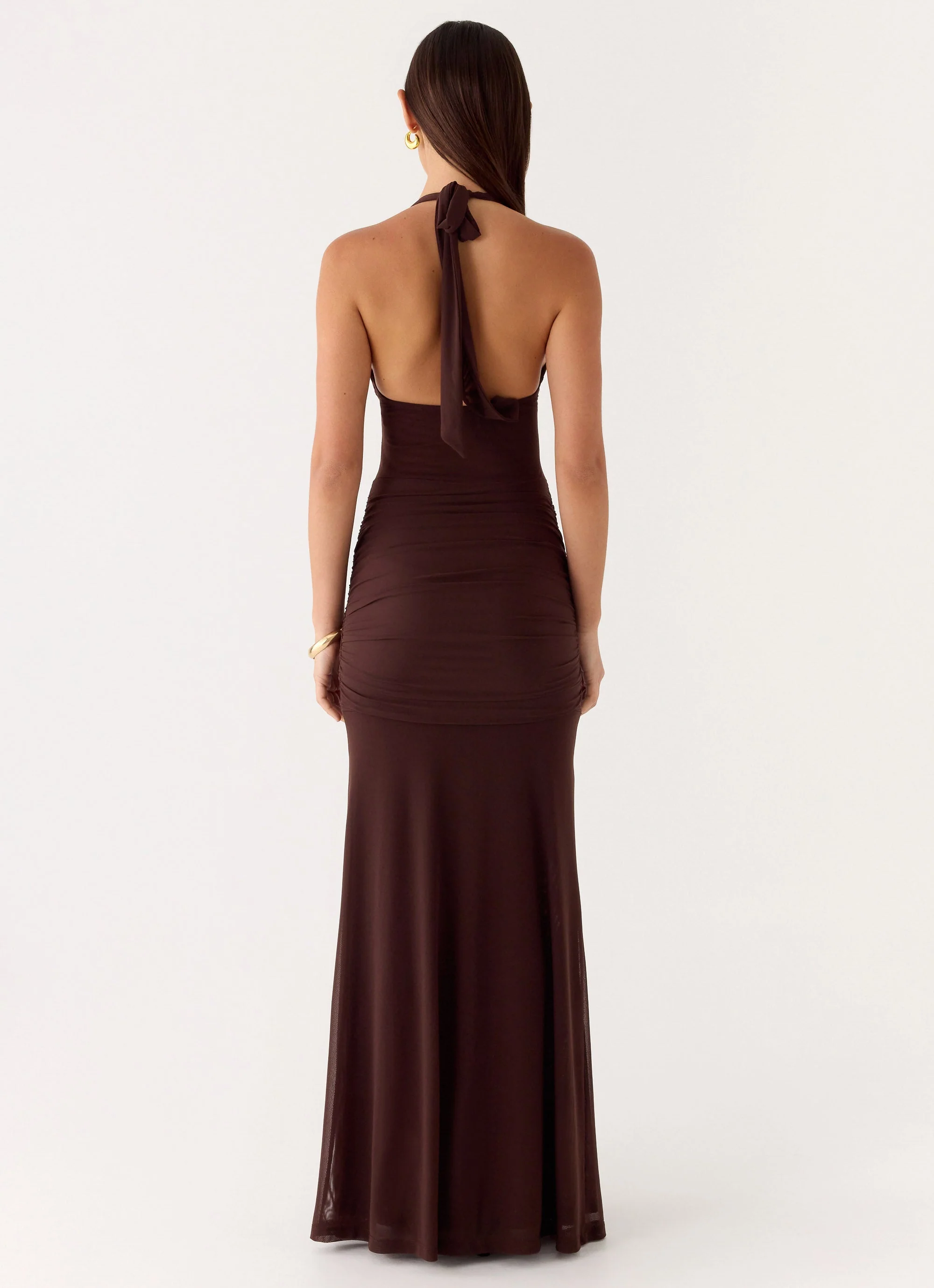 Miyah Halter Hardware Maxi Dress - Chocolate - Image 4
