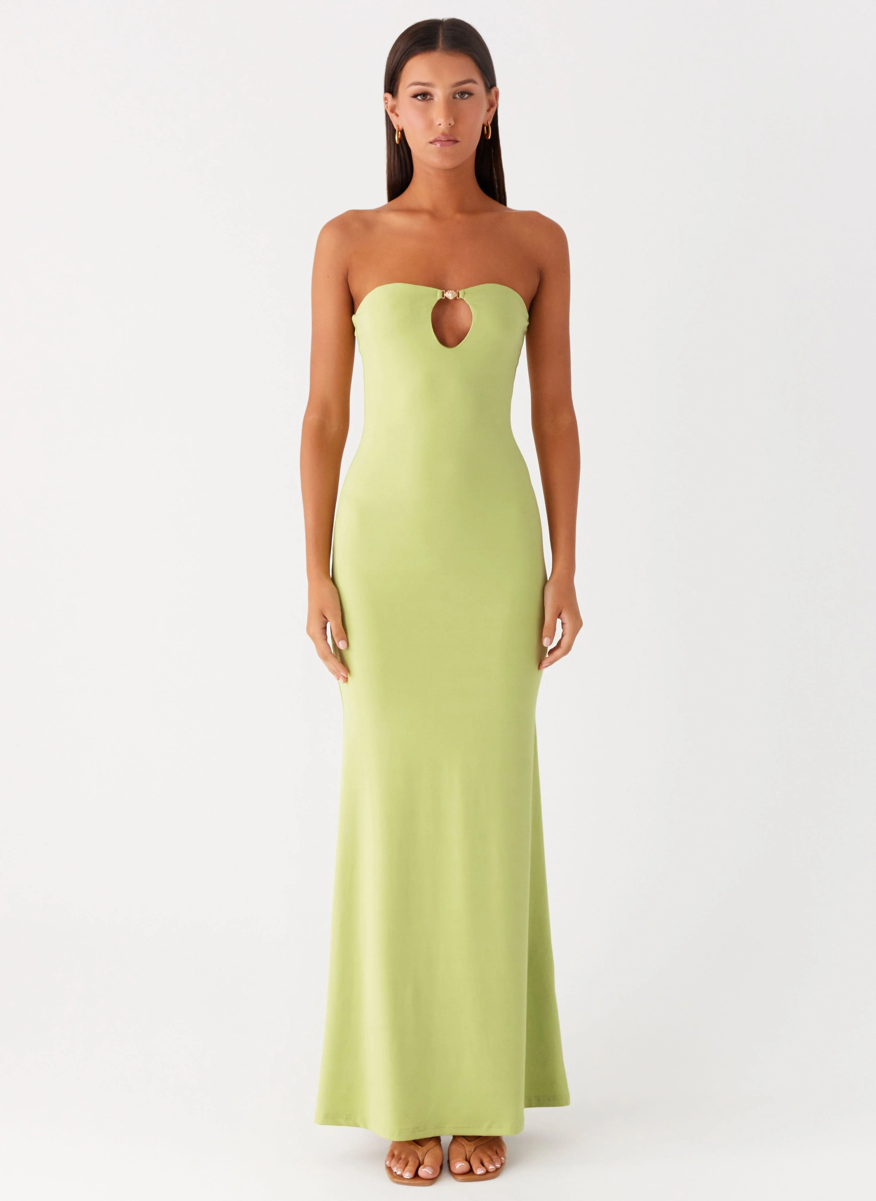 Moara Cut Out Maxi Dress - Lime Green - Image 6