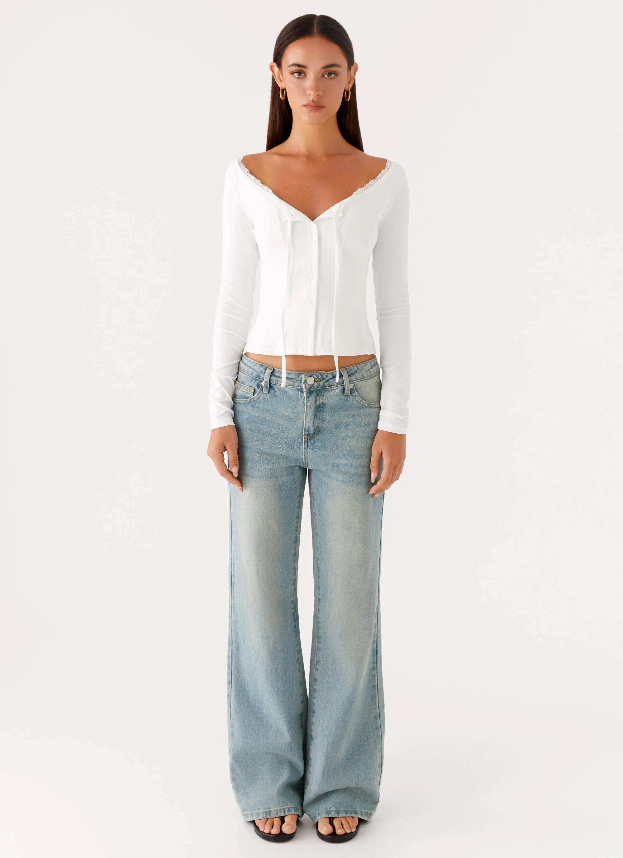 Moda Long Sleeve Top - White - Image 2