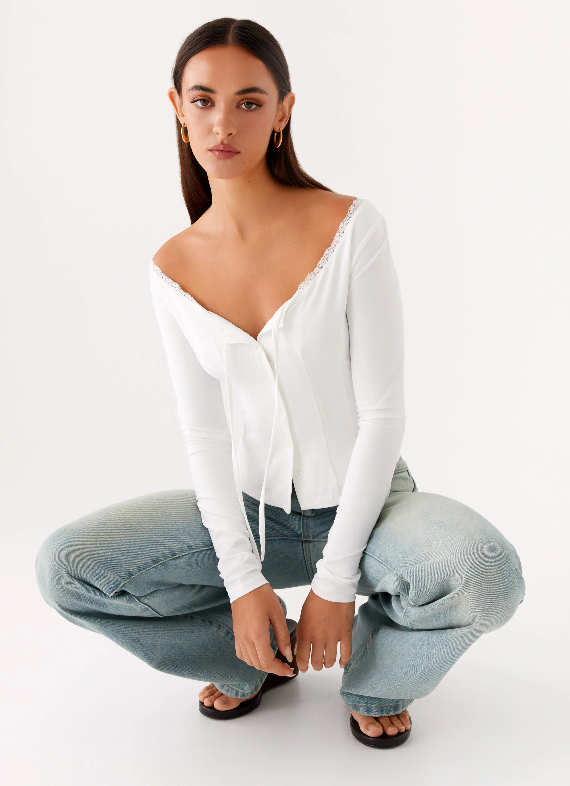 Moda Long Sleeve Top - White - Image 6