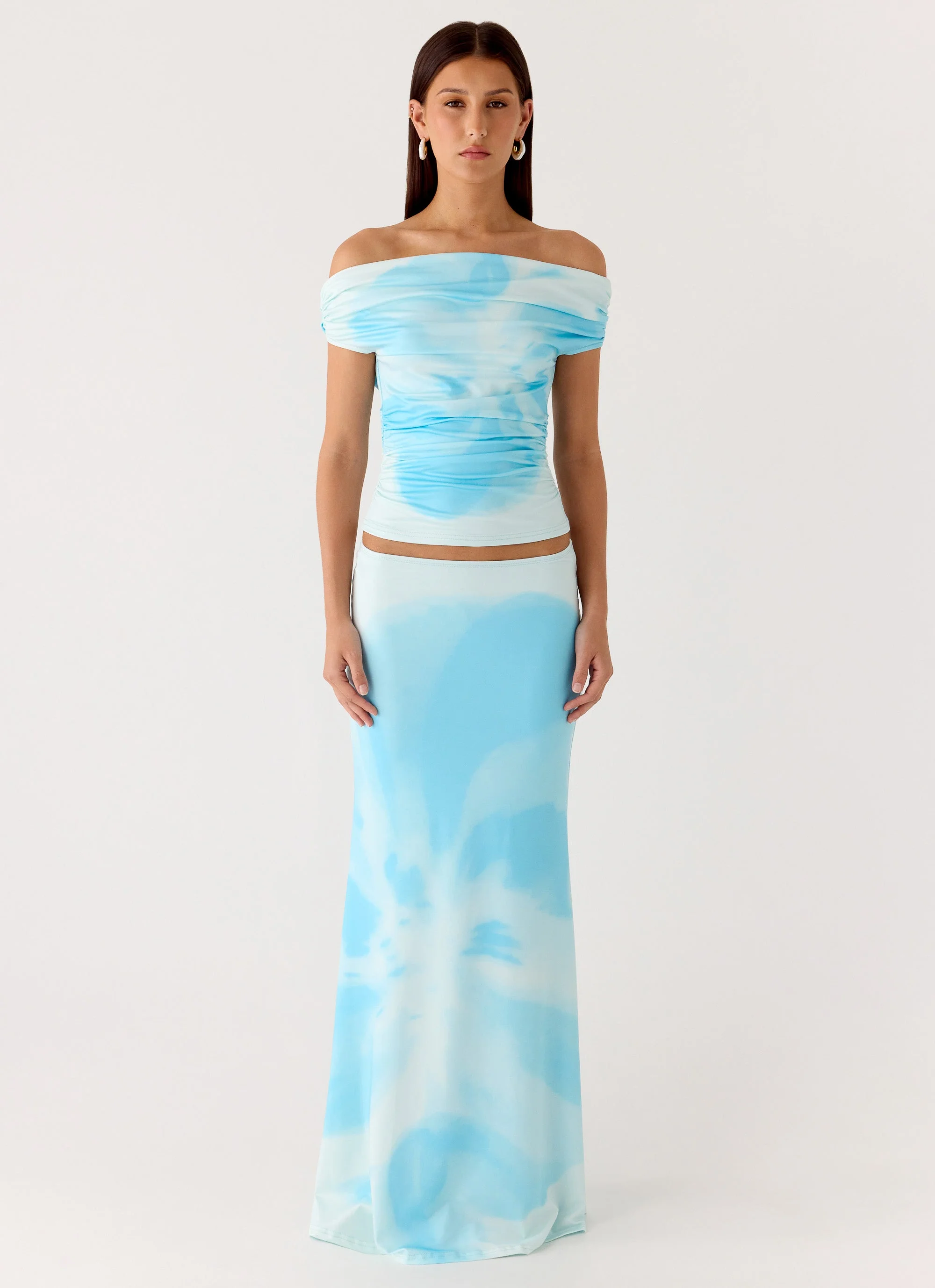 Moka Off Shoulder Top - Blooming Blue - Image 4