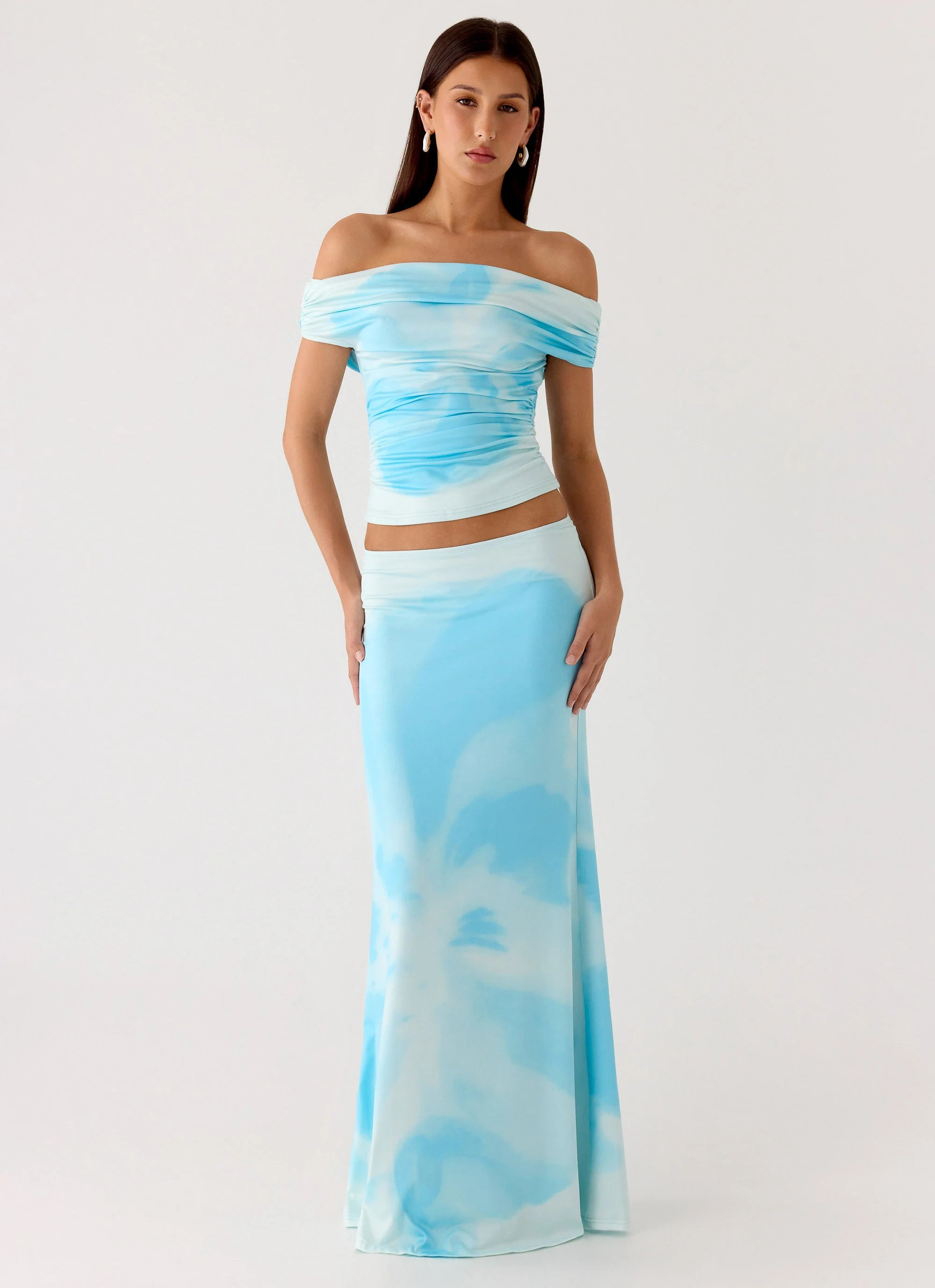 Moka Off Shoulder Top - Blooming Blue - Image 6
