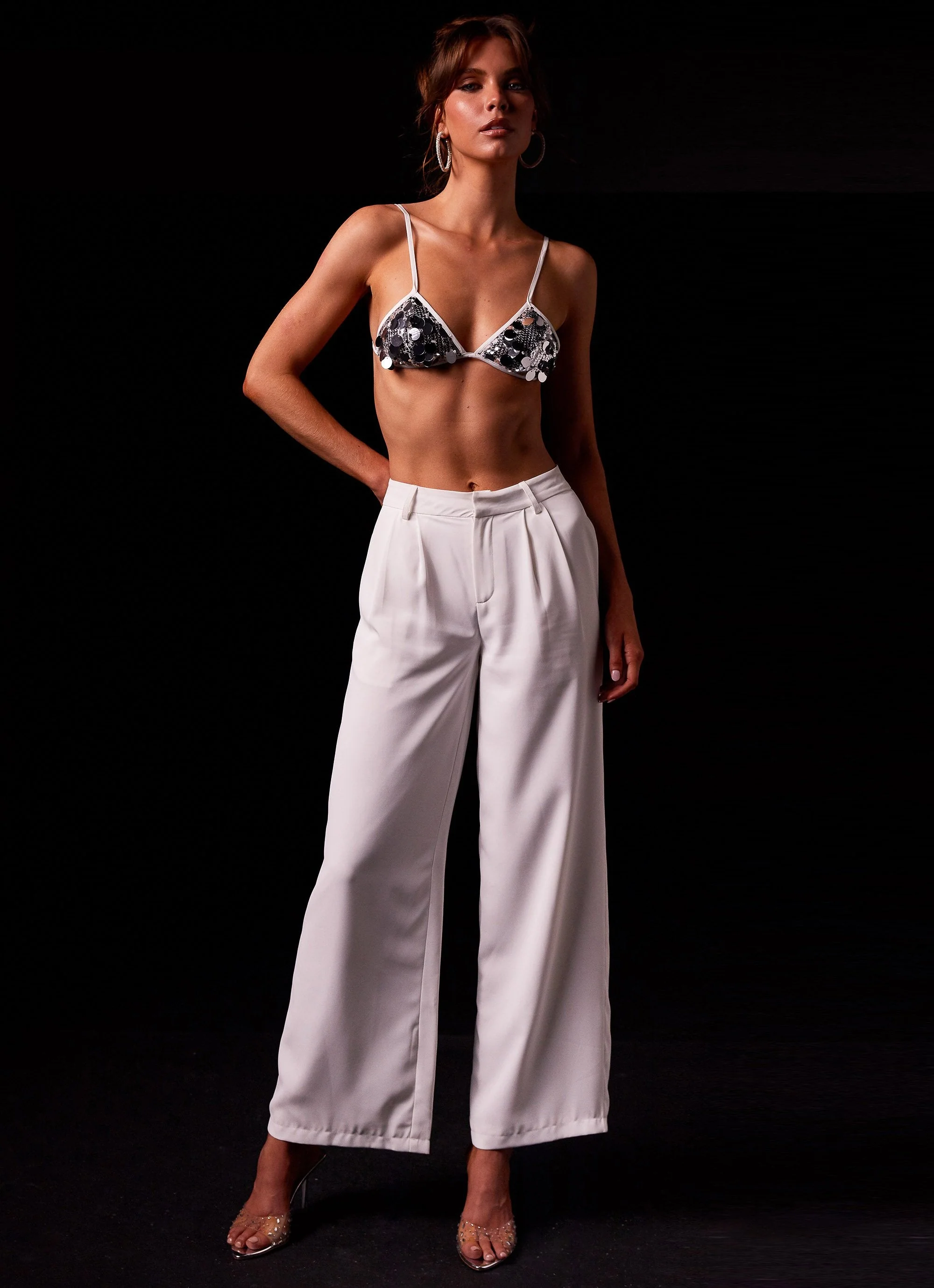Moment To Shine Sequin Bralet Top - Silver - Image 7