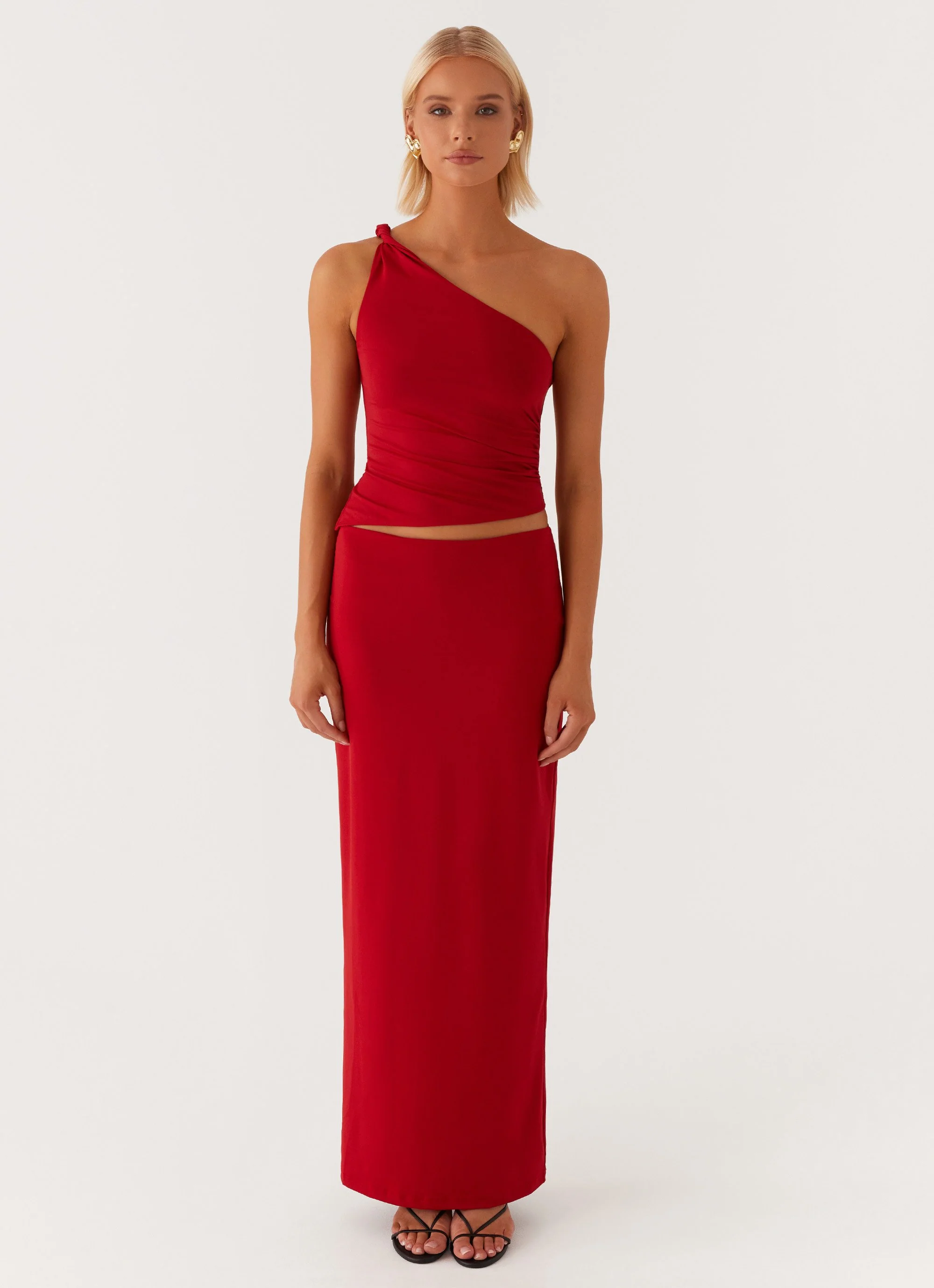 Monty One Shoulder Top - Red - Image 3