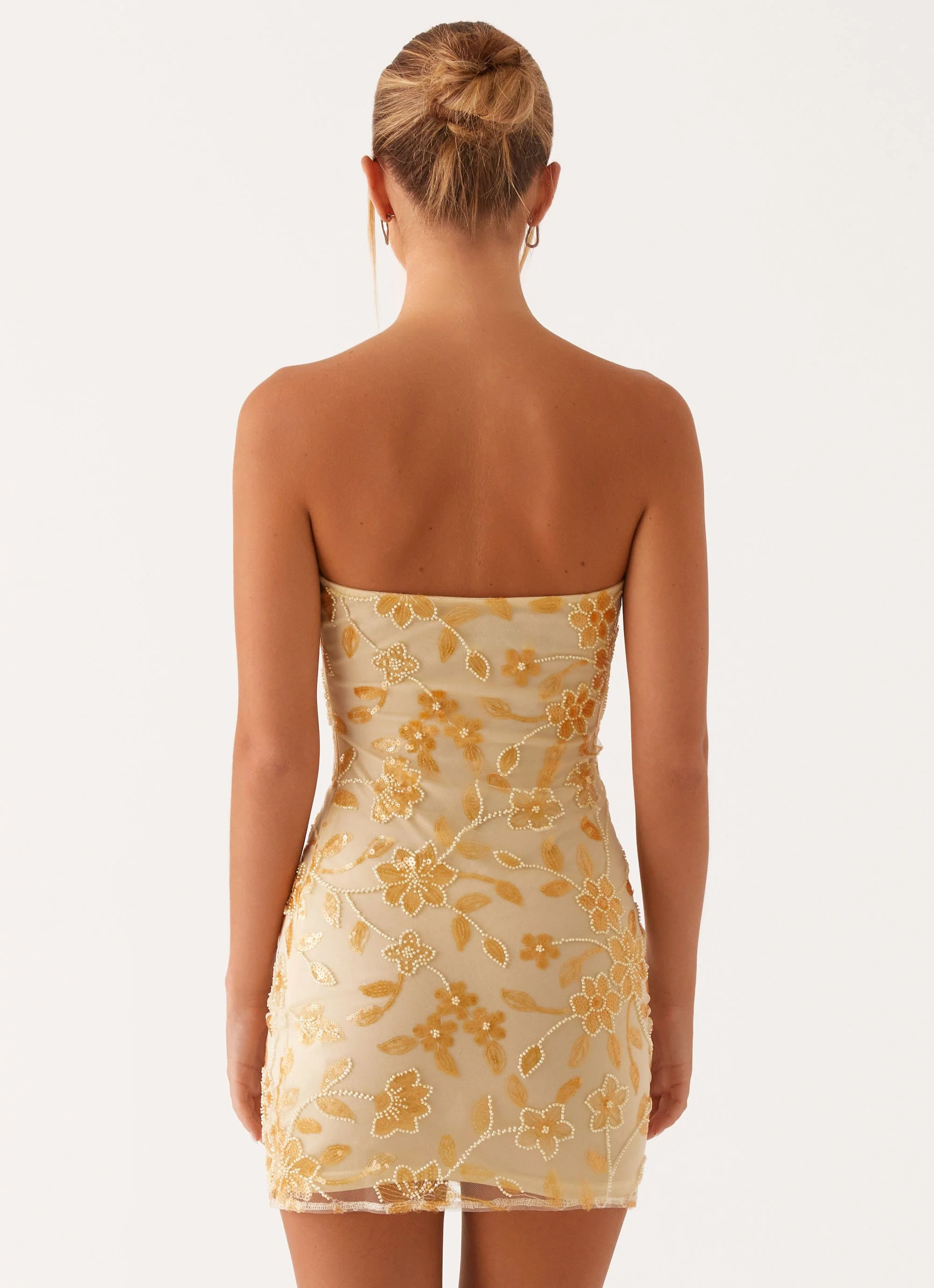 Moorey Beaded Mini Dress - Yellow - Image 4