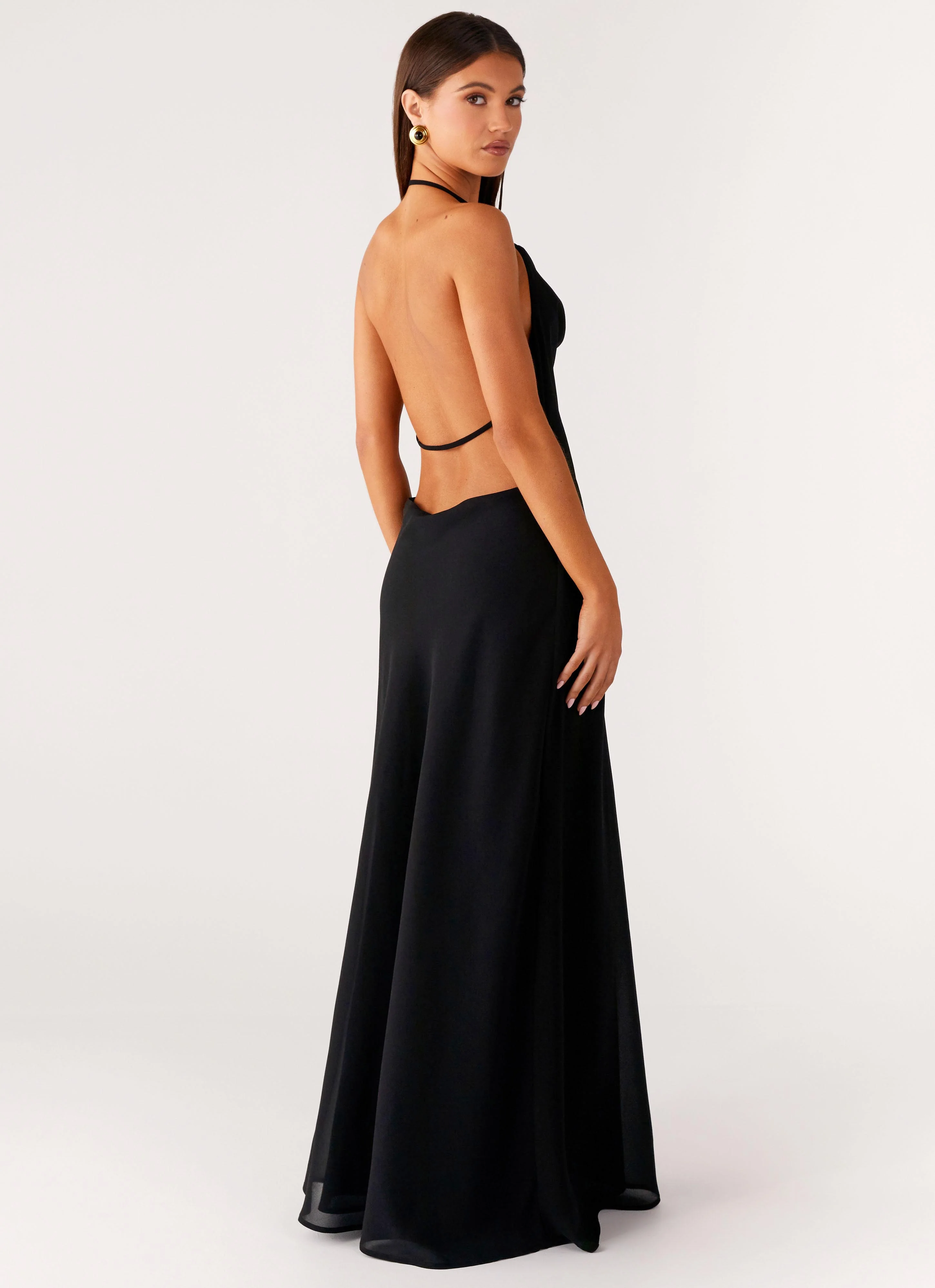 Morning Crush Cowl Maxi Dress - Black - Image 4