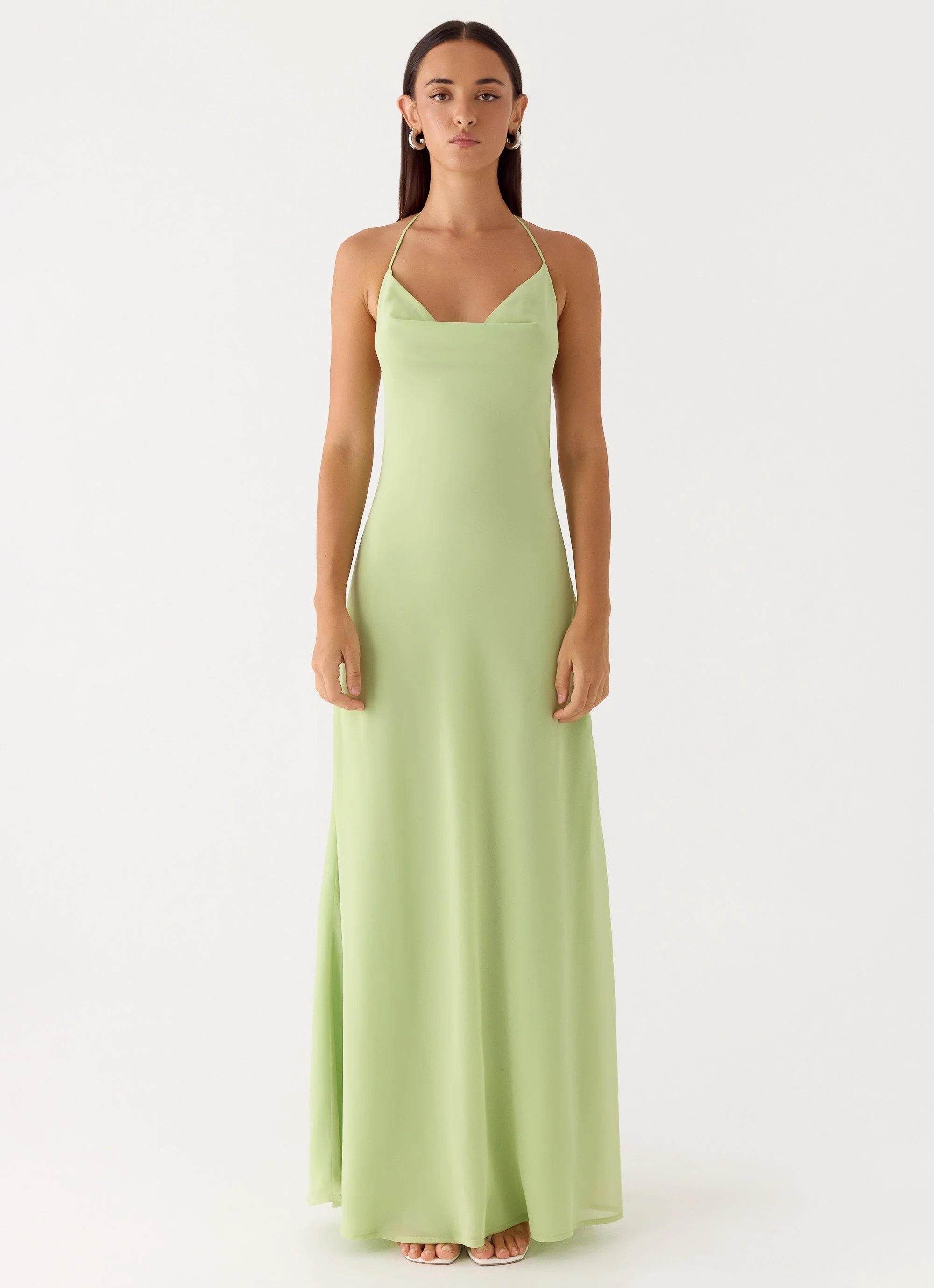 Morning Crush Cowl Maxi Dress - Lime - Image 3