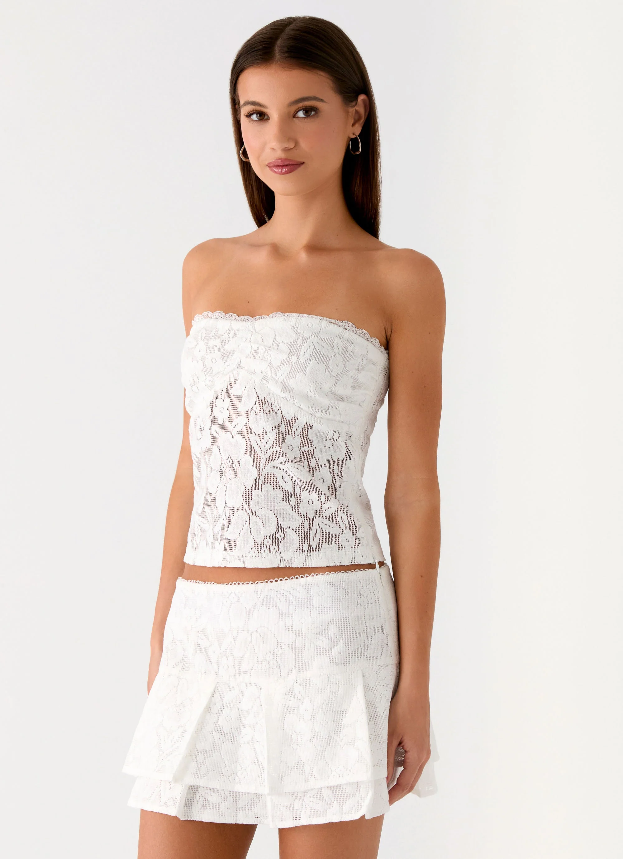 Moroder Low Rise Lace Mini Skirt - Cream - Image 6
