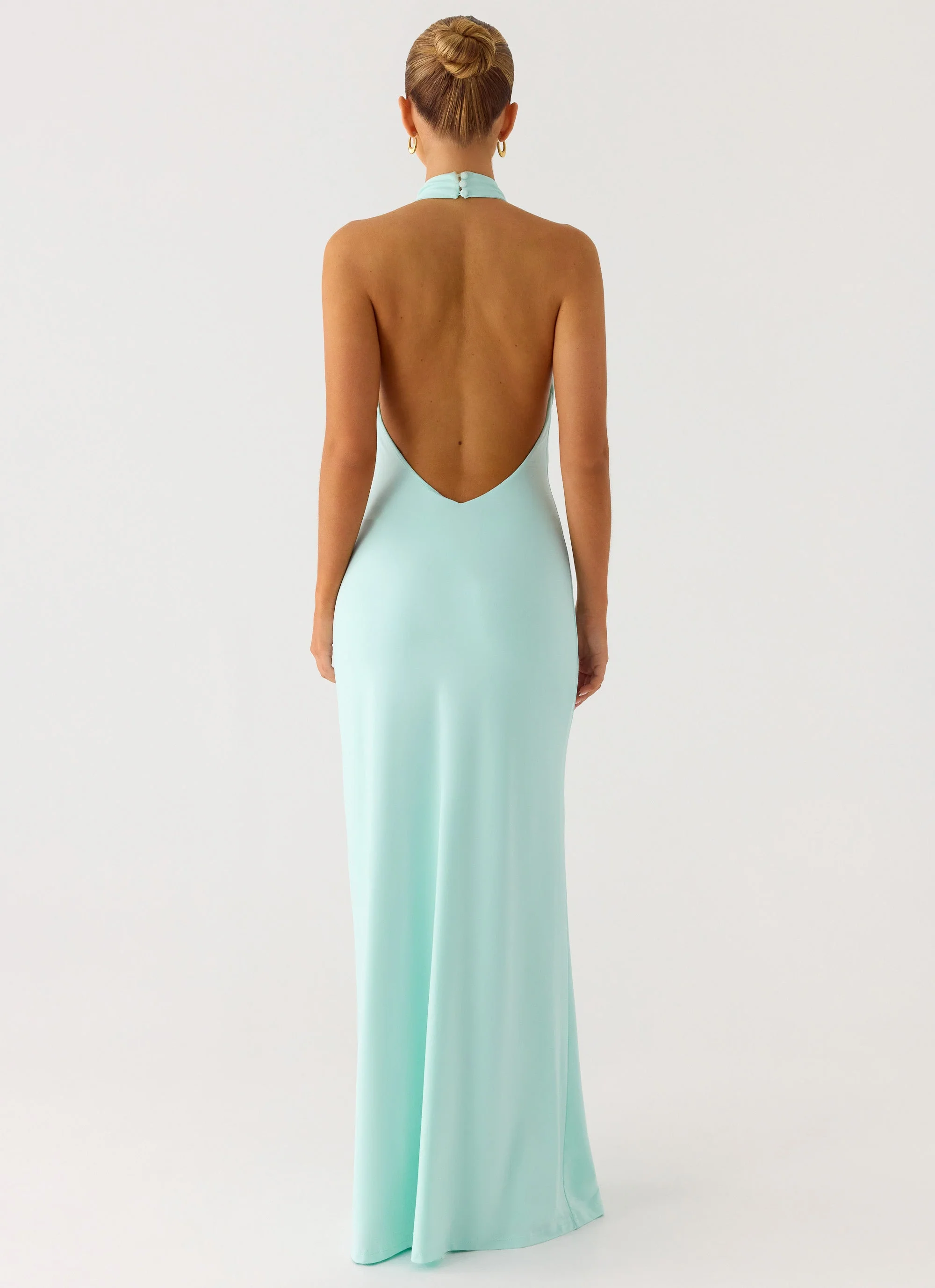 Mougleta Backless Maxi Dress - Aqua - Image 3