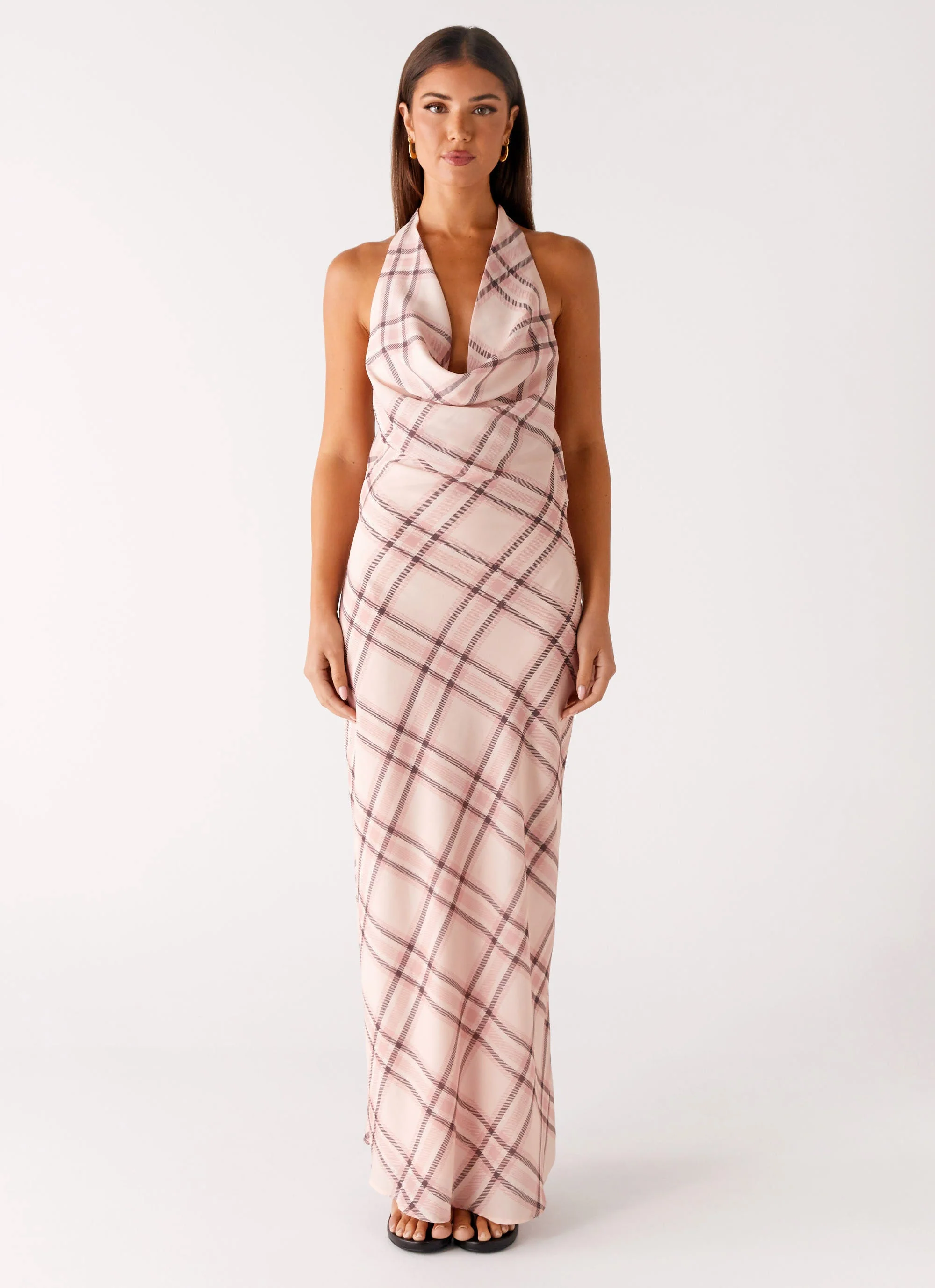 Muse Maxi Dress - Pink Check - Image 2