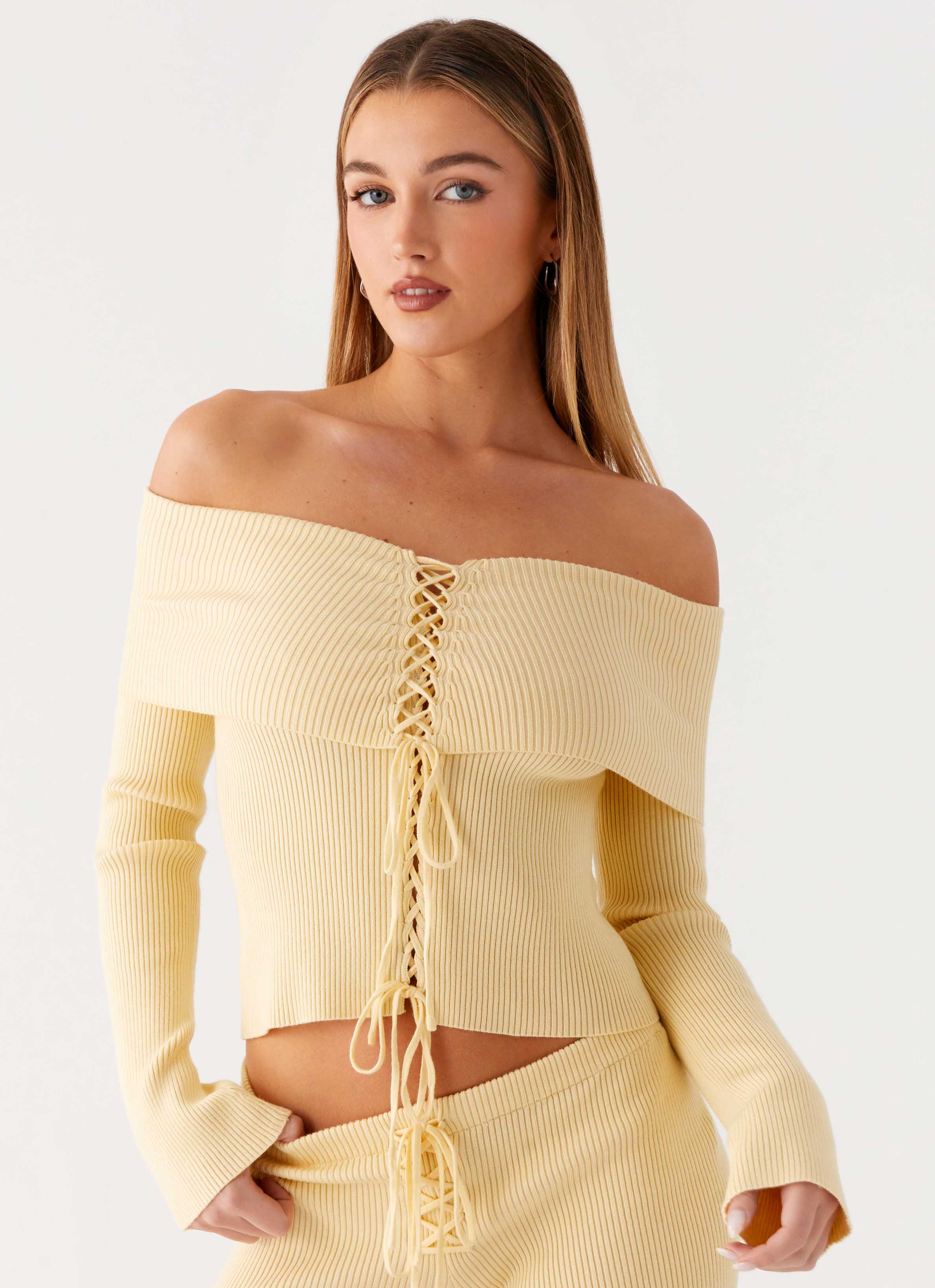 Muted Muse Knit Long Sleeve Top - Yellow - Image 5