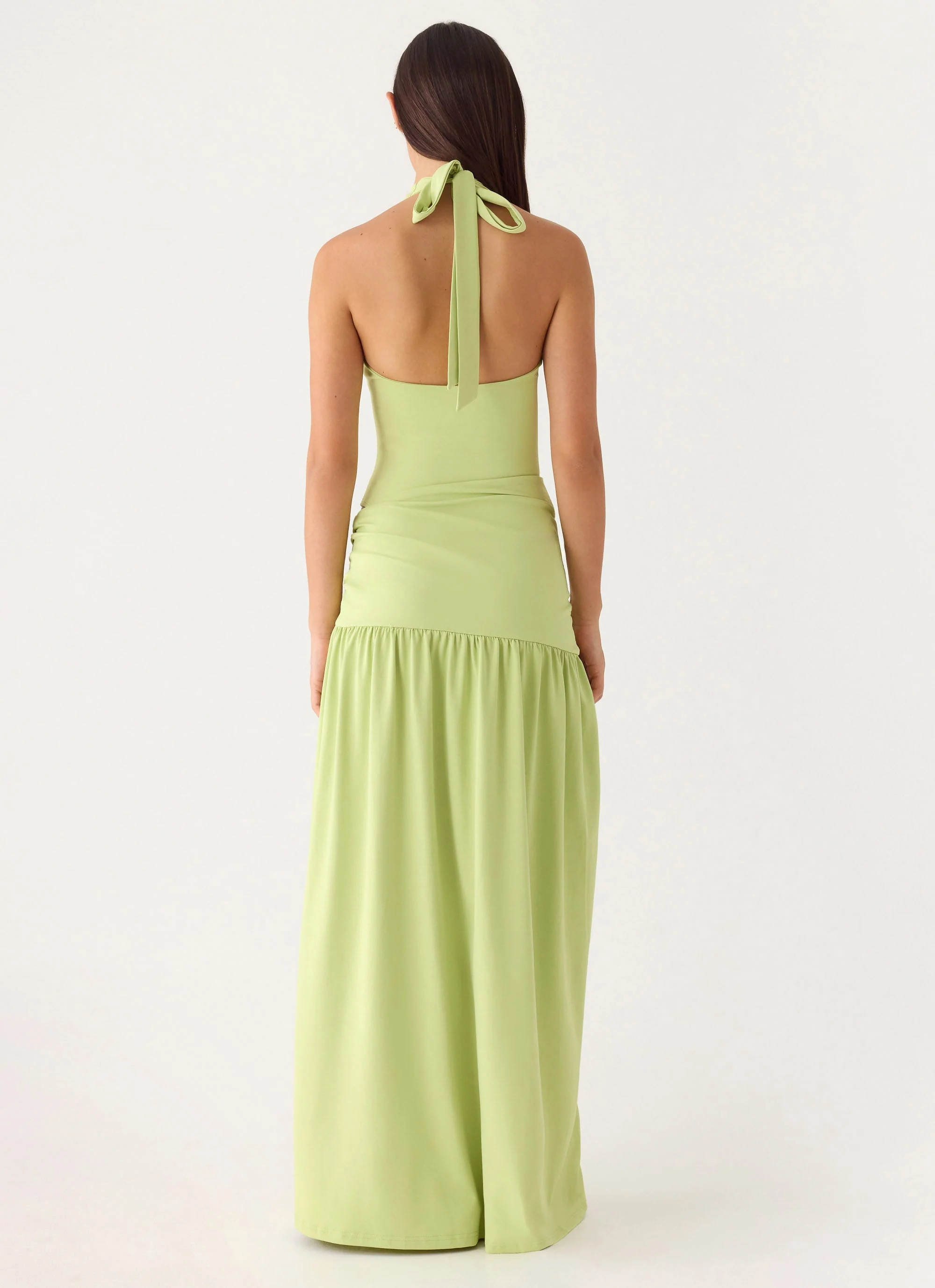 My Answer Bodysuit Maxi Dress - Lime - Image 3