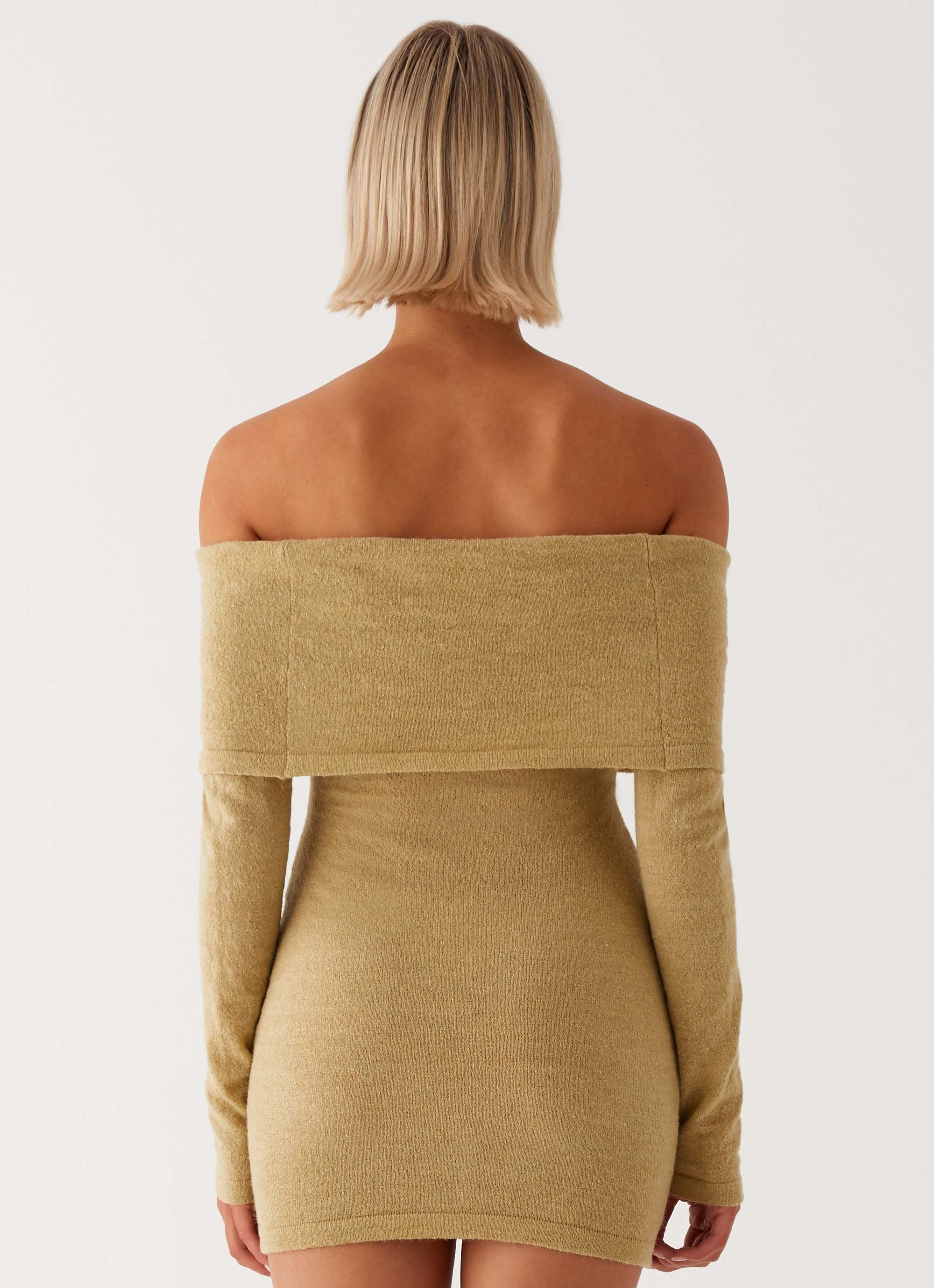 Myla Off Shoulder Mini Dress - Camel - Image 4