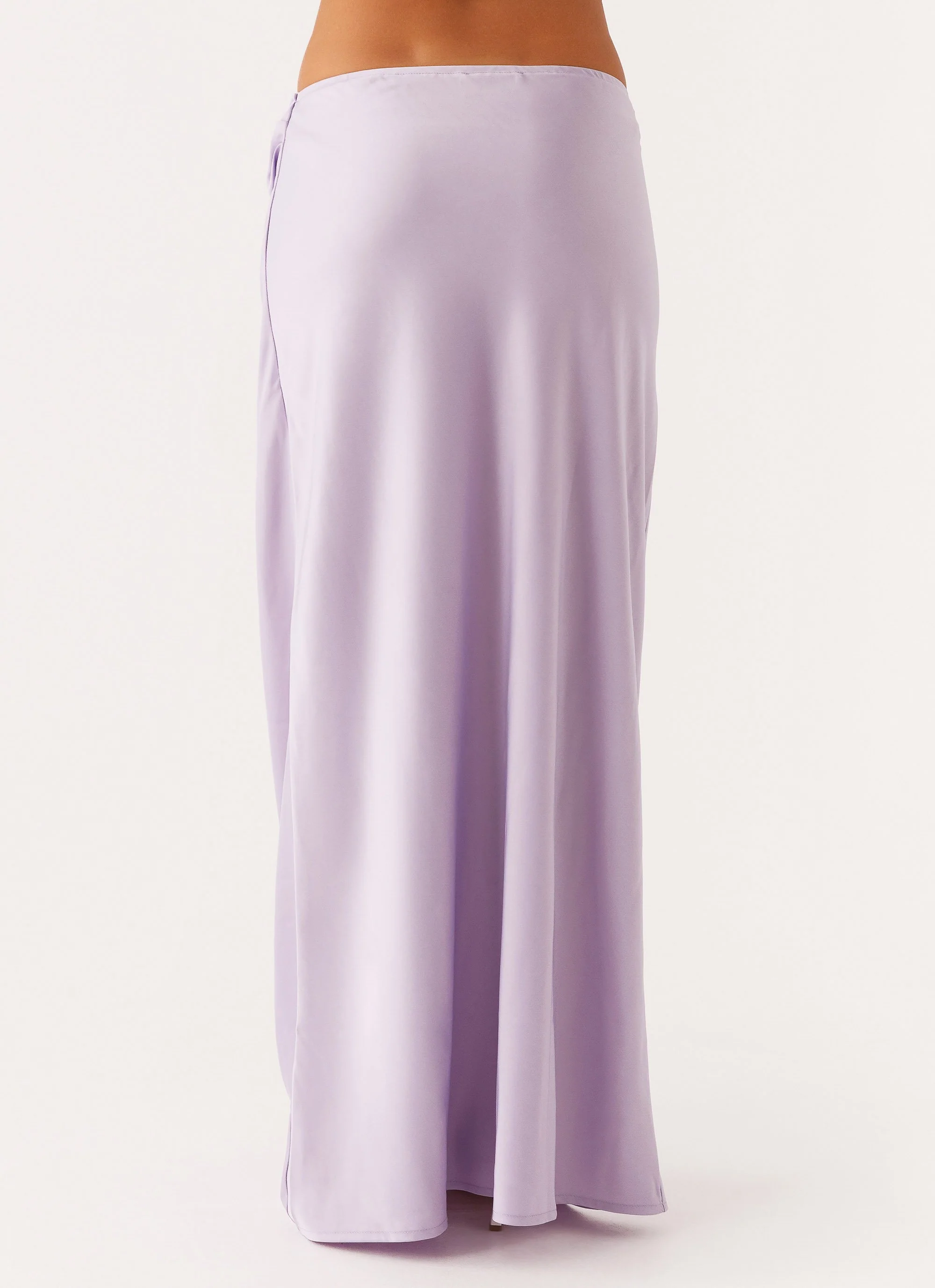 Nancy Lace Satin Maxi Skirt - Lilac - Image 4