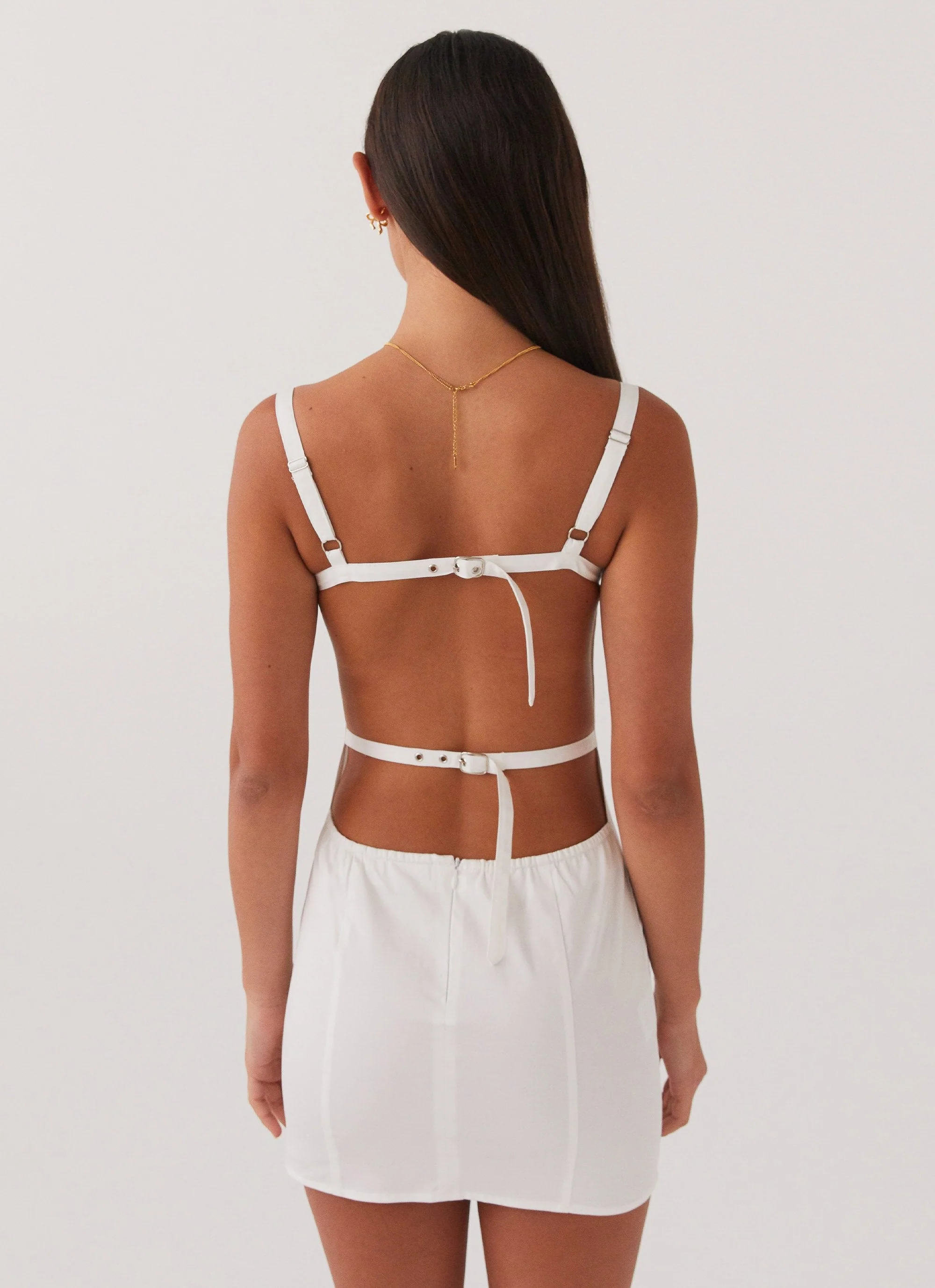 Naomi Backless Mini Dress - White - Image 4