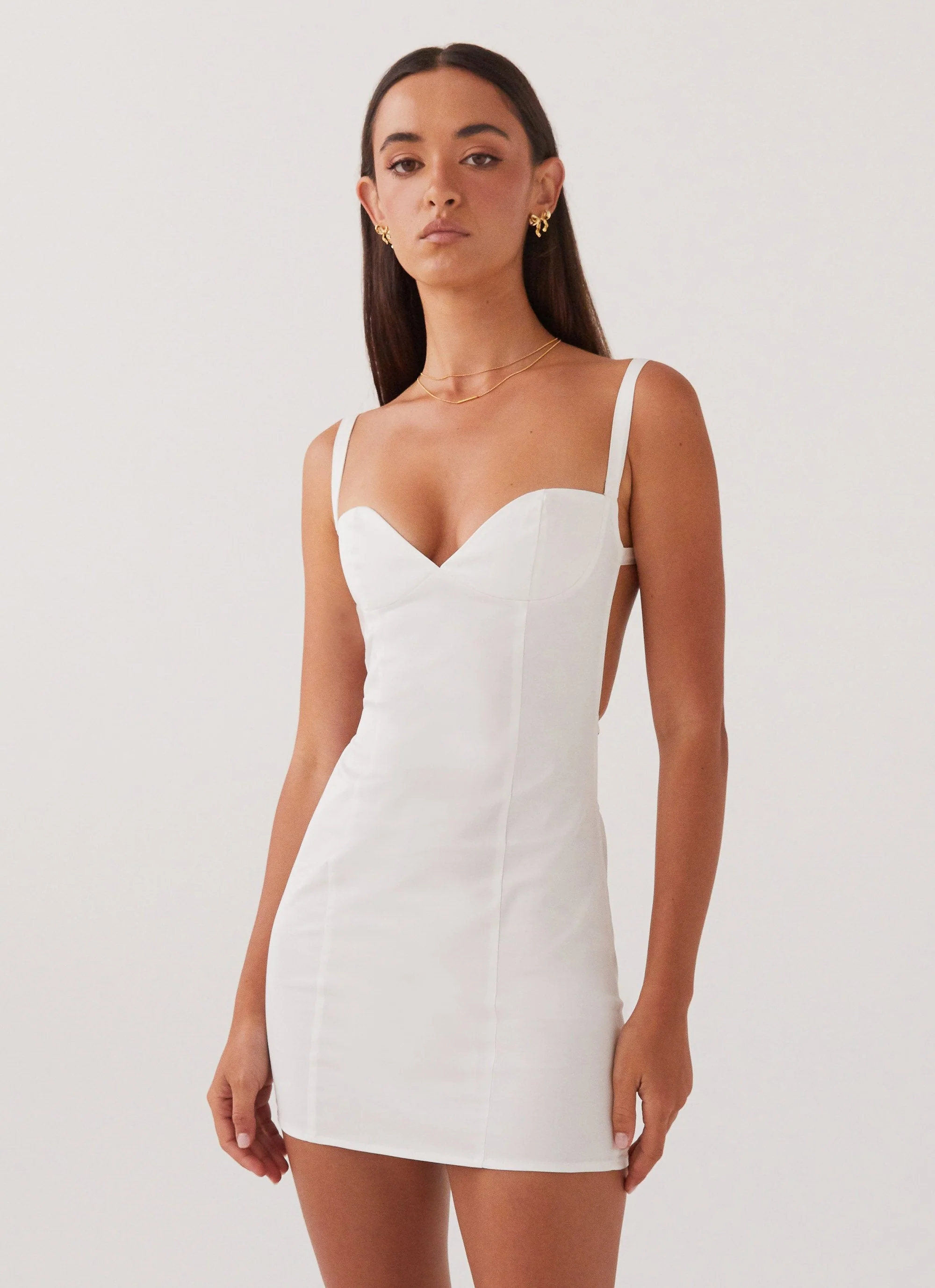 Naomi Backless Mini Dress - White - Image 5