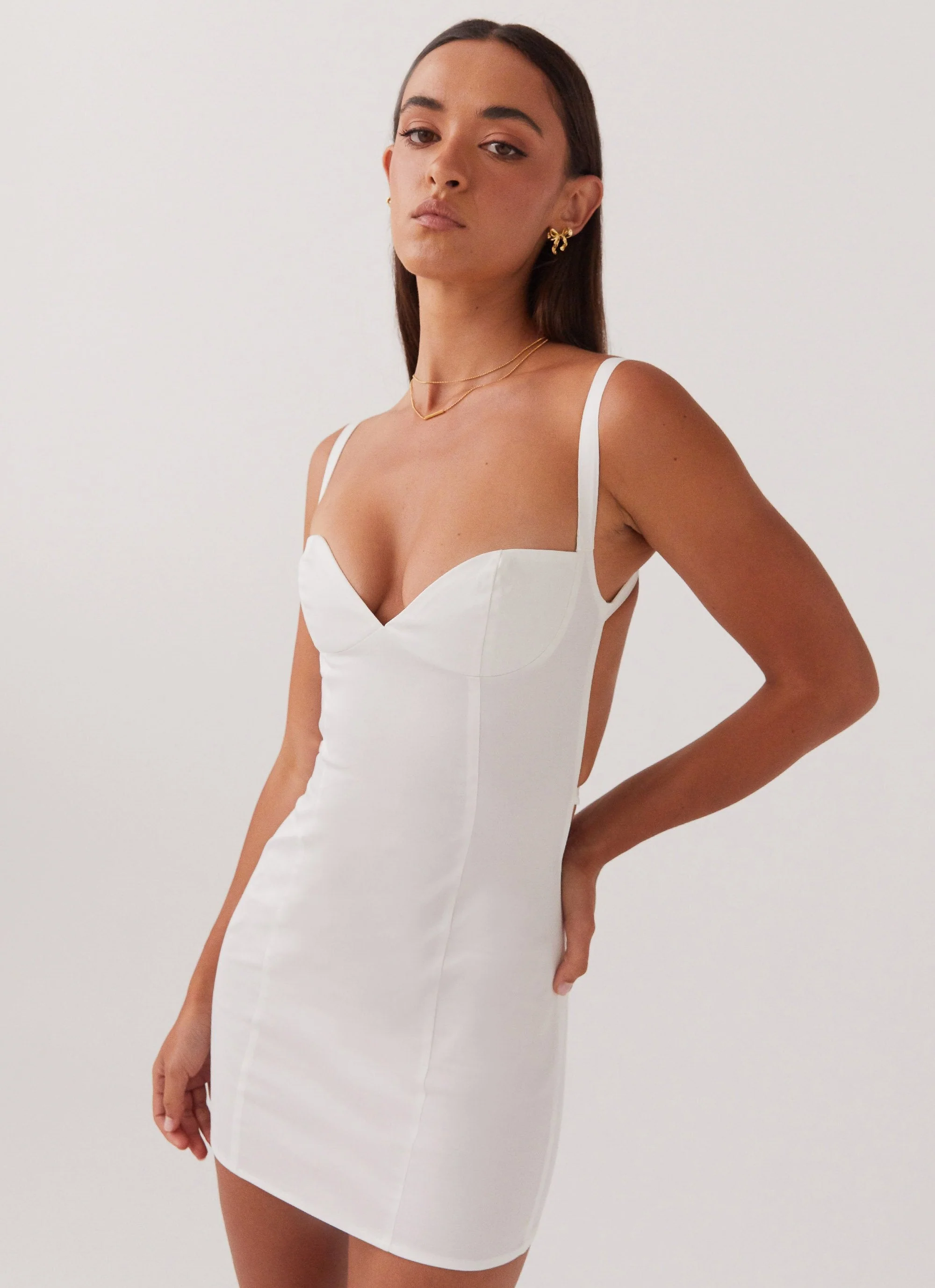 Naomi Backless Mini Dress - White - Image 6