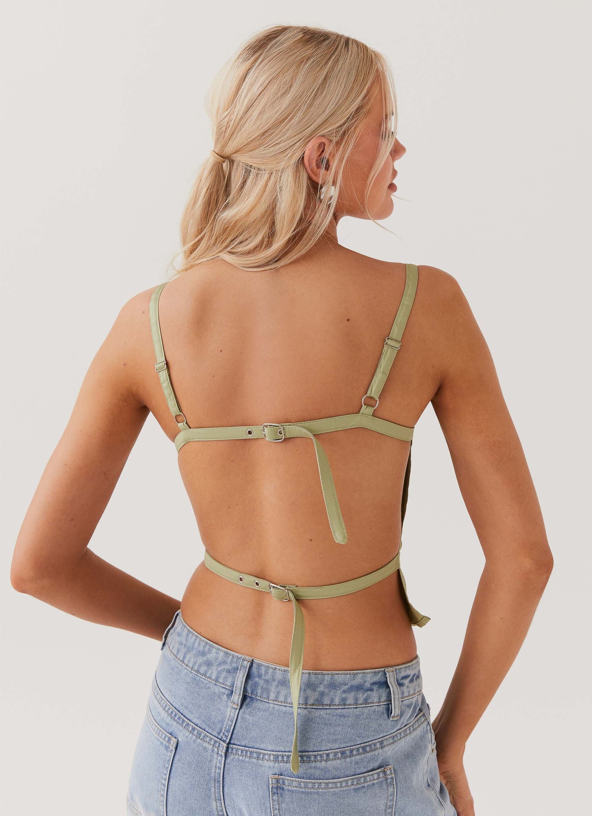 Naomi Backless Top - Sage - Image 2