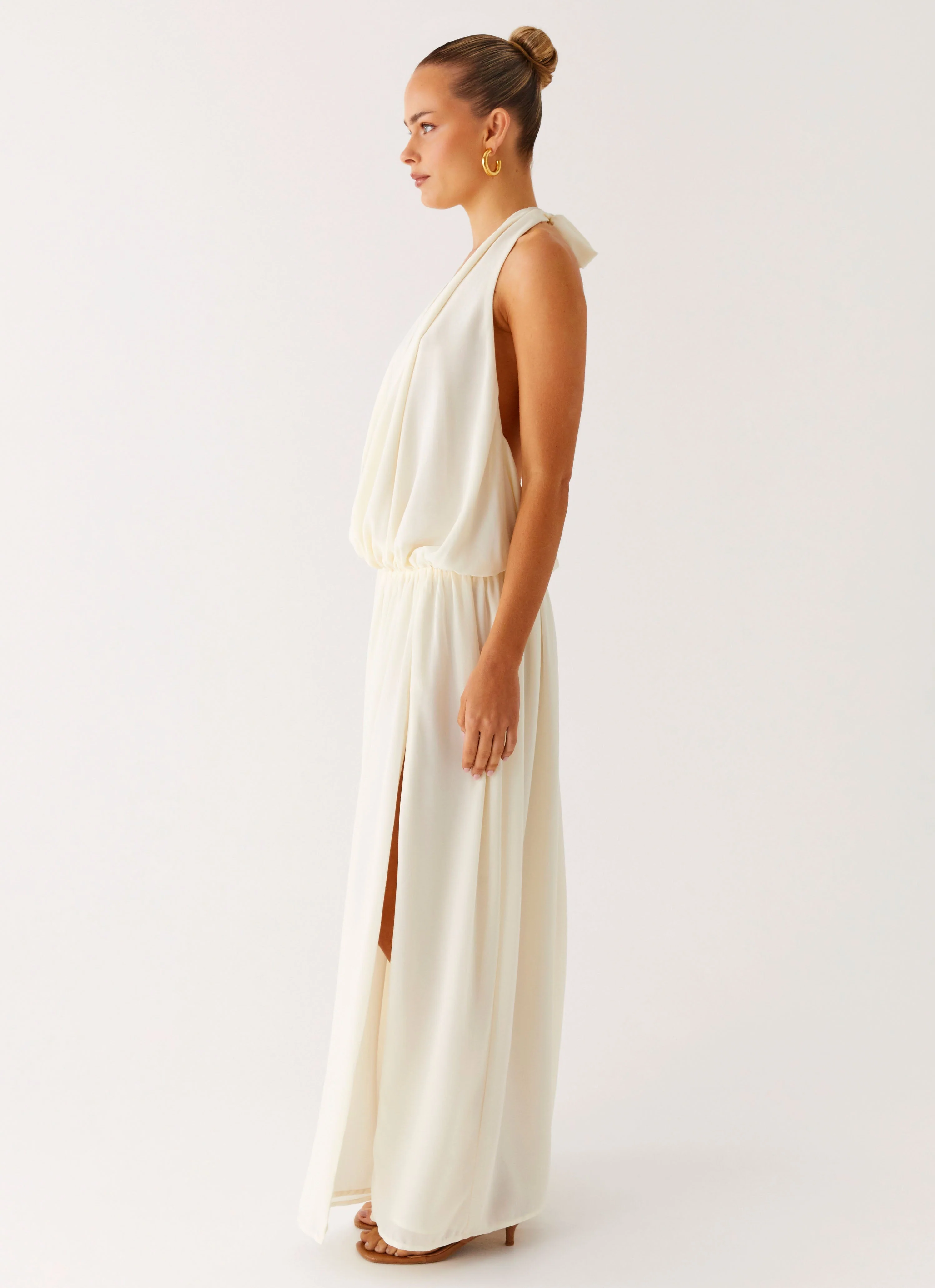 Narlah Halter Maxi Dress - Ivory - Image 3