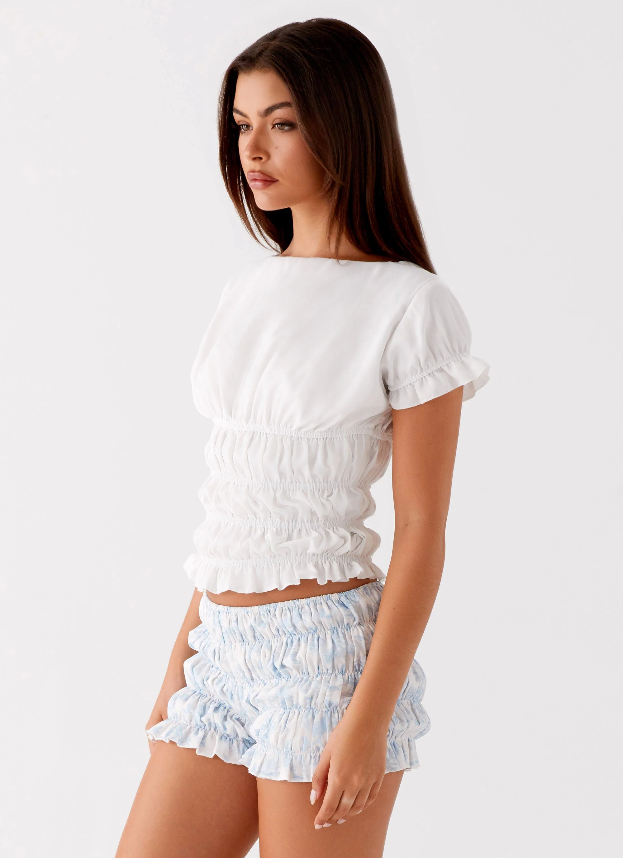 Natalia Ruched Top - Ivory - Image 3