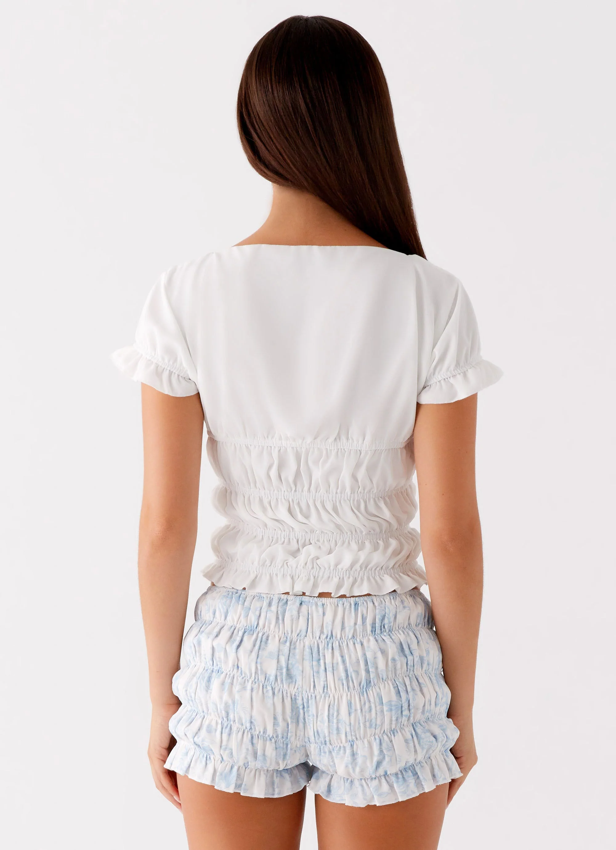 Natalia Ruched Top - Ivory - Image 4