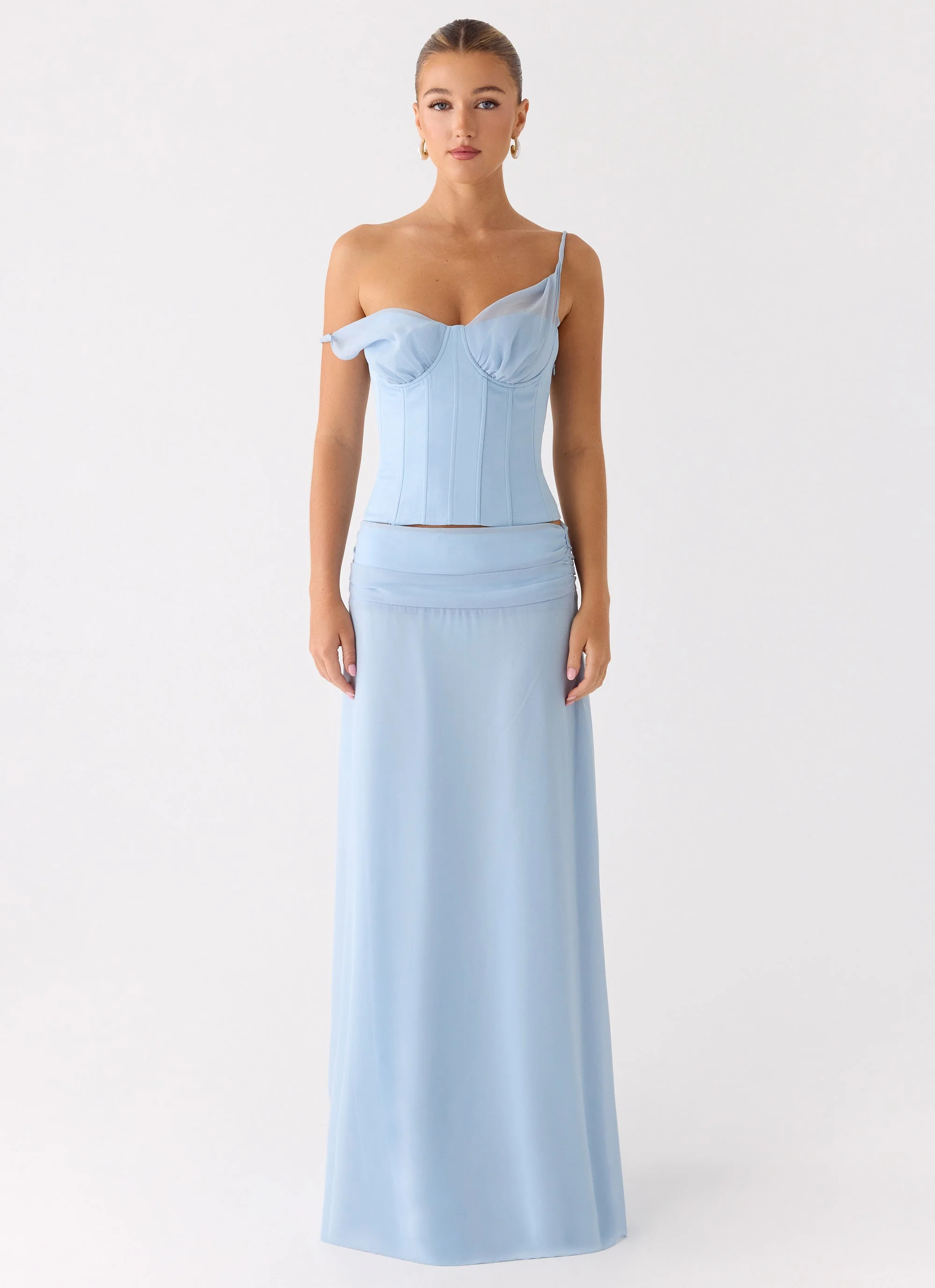 Natalya Maxi Skirt - Pale Blue - Image 3