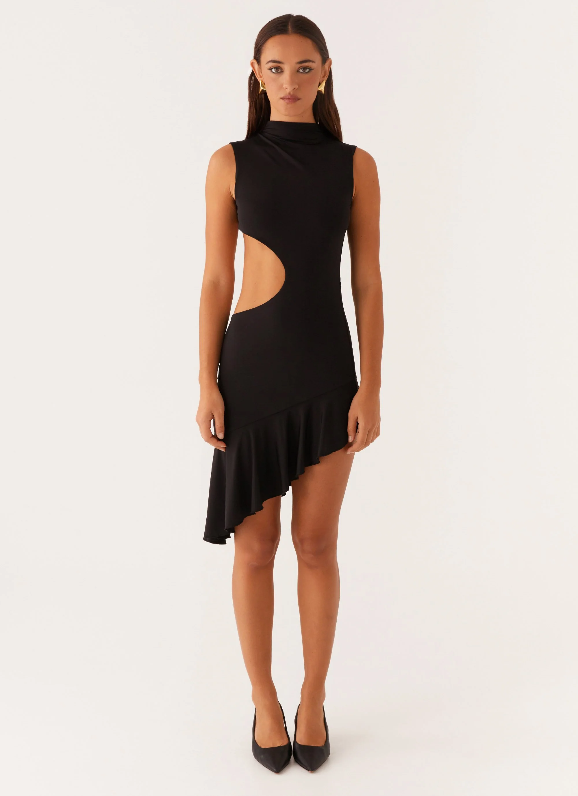 Natara Cut Out Midi Dress - Black - Image 2