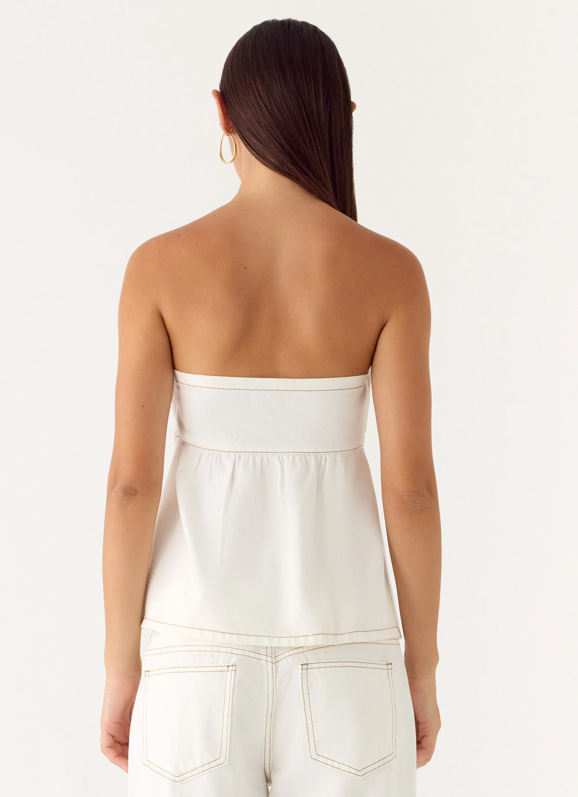 Nathan Denim Top - White - Image 3