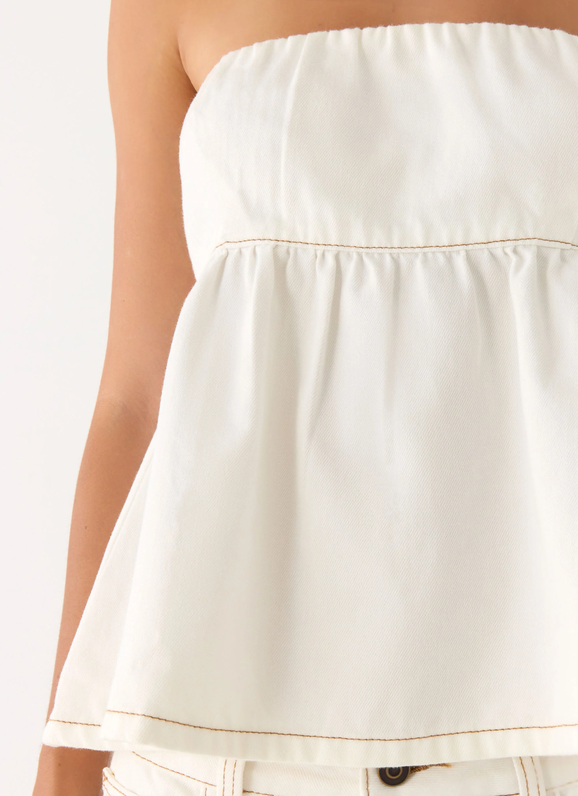 Nathan Denim Top - White - Image 6